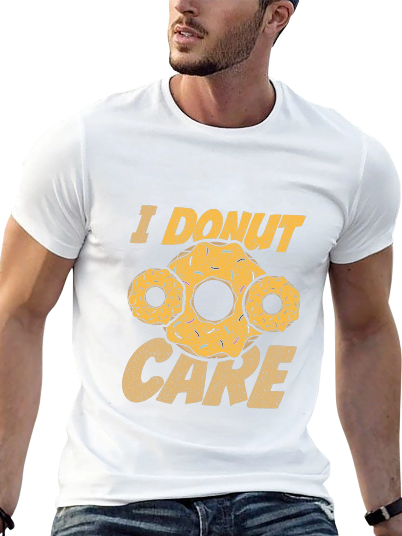 I Donut Care Black Graphic T-Shirt