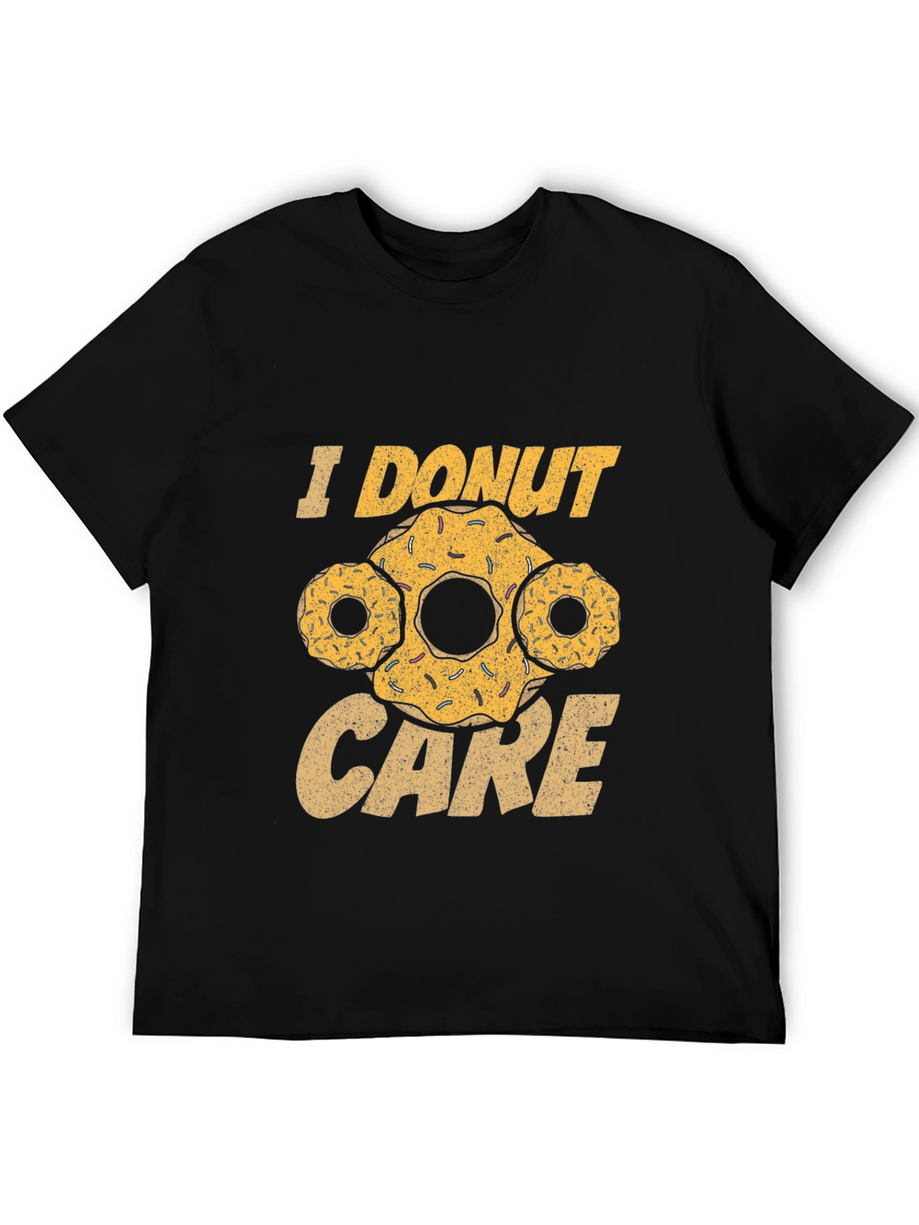 I Donut Care Black Graphic T-Shirt