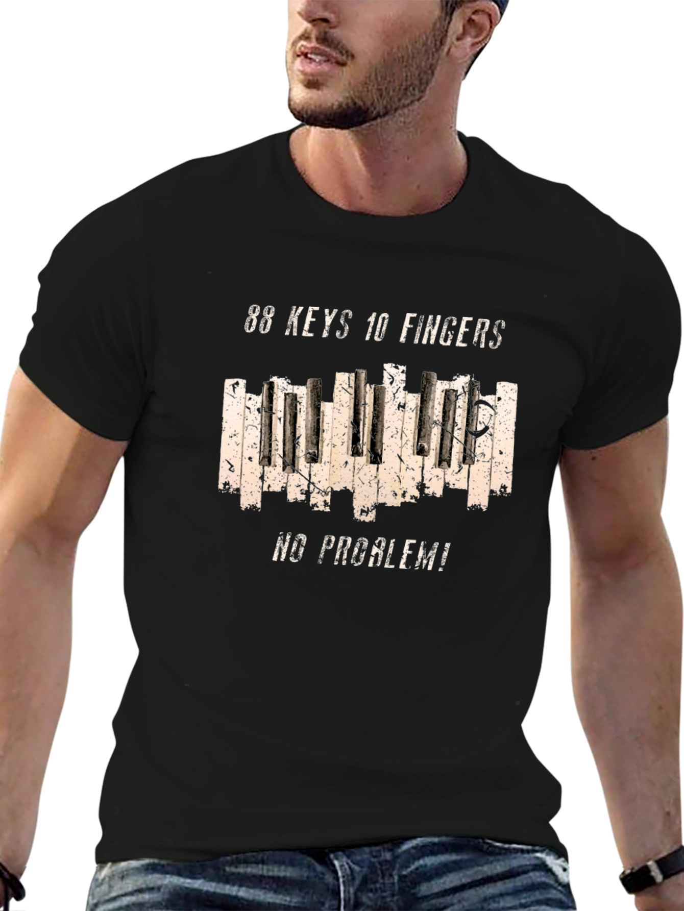 88 Keys 10 Fingers No Problem Graphic Tee