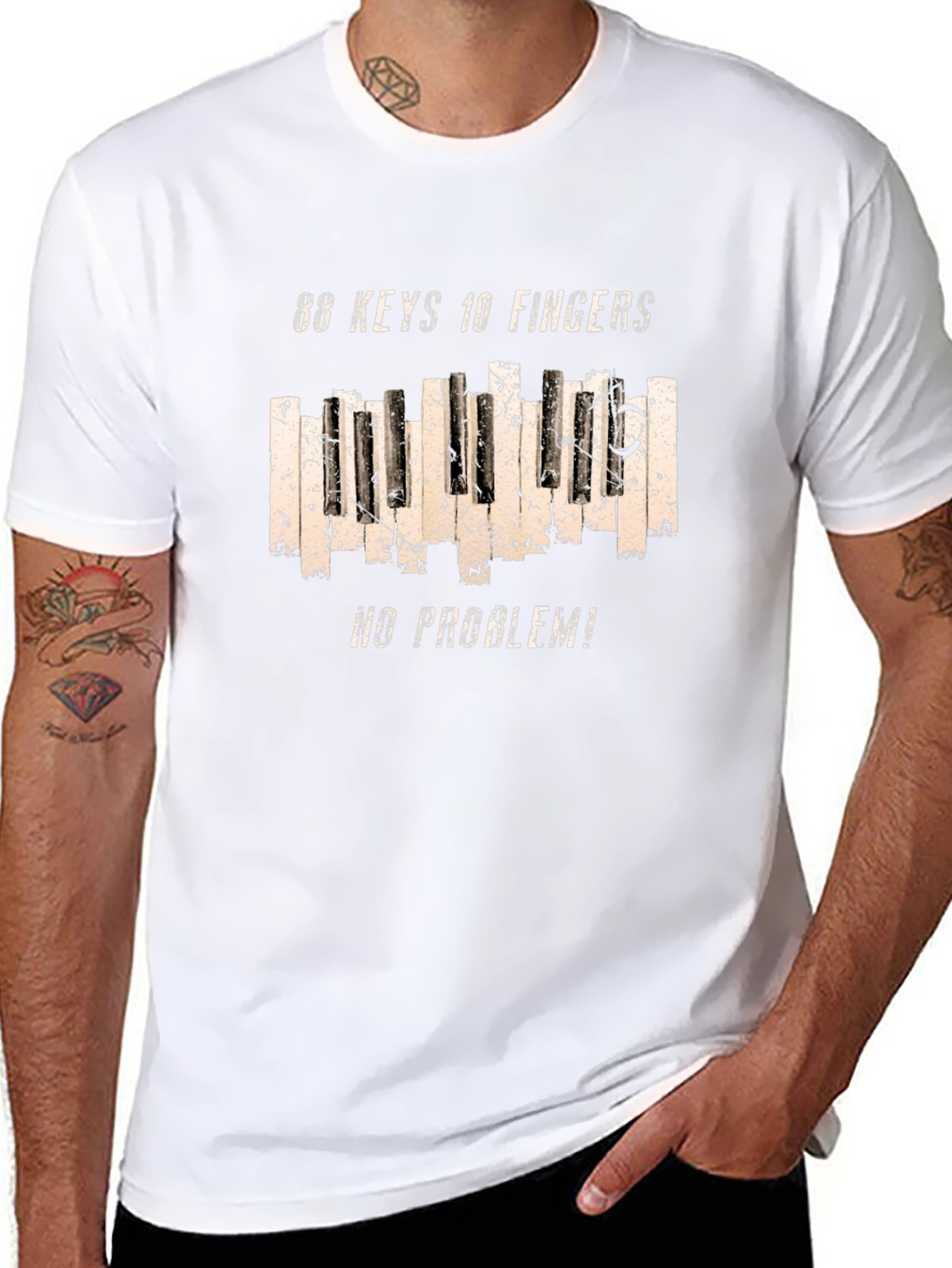 88 Keys 10 Fingers No Problem Graphic Tee