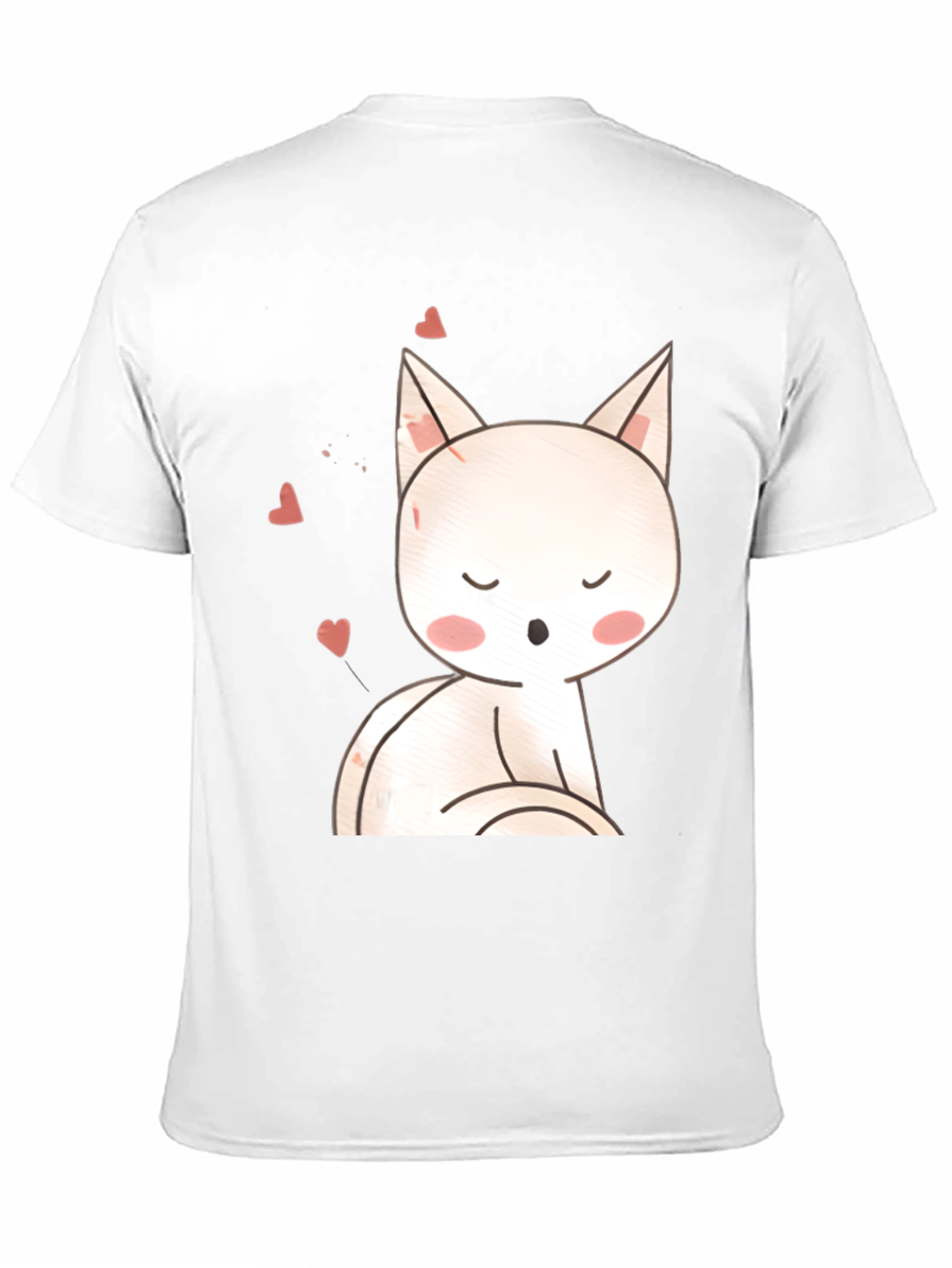 Cute Cat T-Shirt - Black Cotton Blend