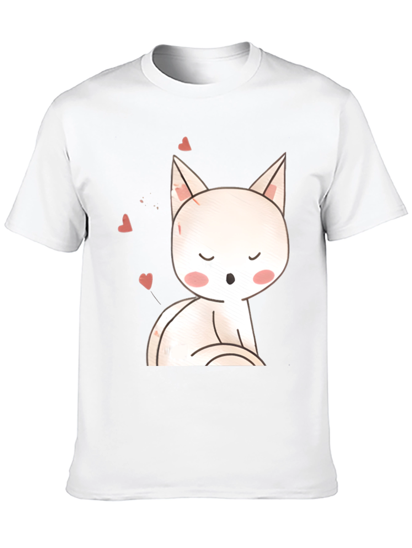 Cute Cat T-Shirt - Black Cotton Blend