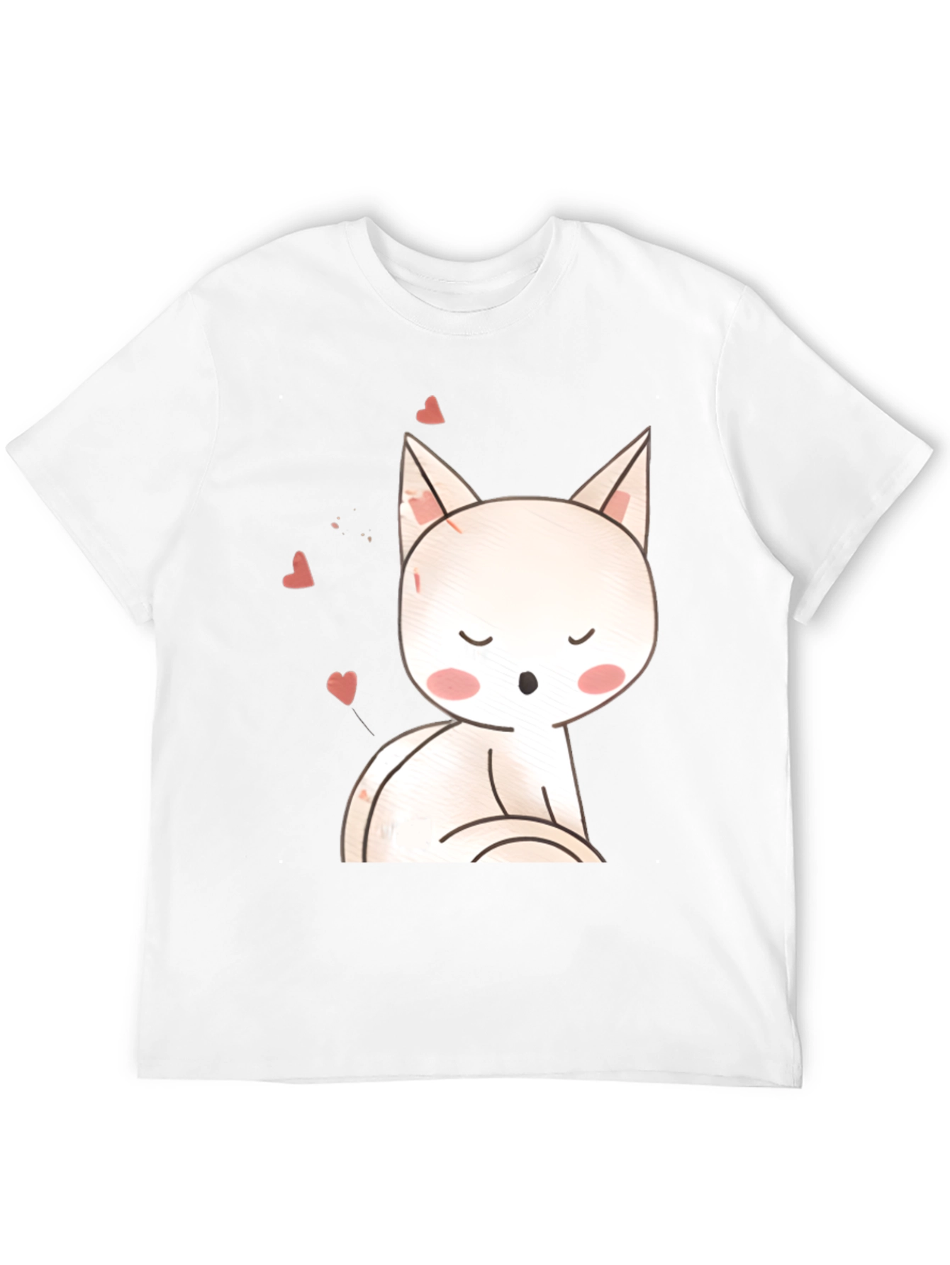 Cute Cat T-Shirt - Black Cotton Blend