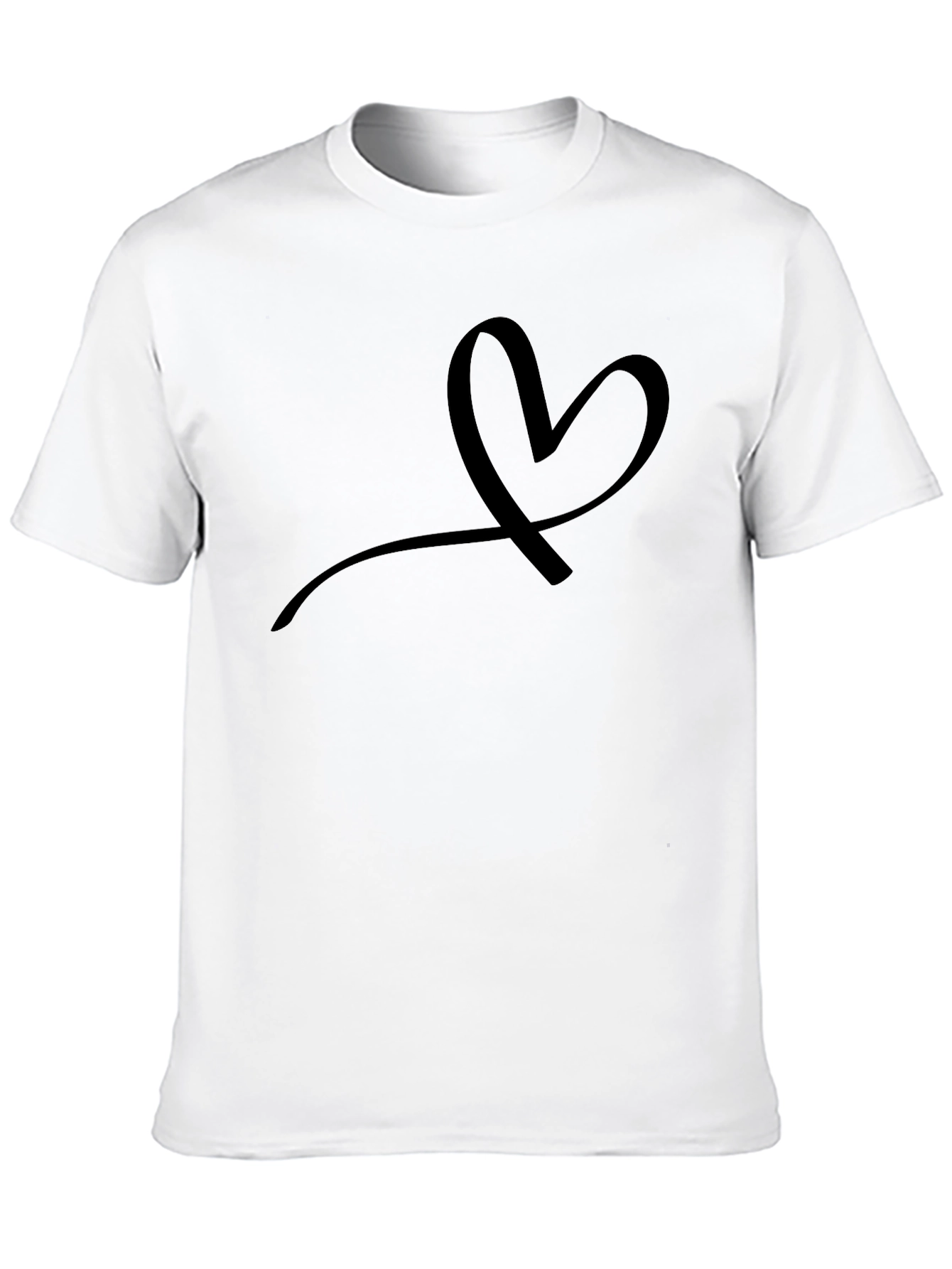 Minimalist Heart Graphic Black T-Shirt