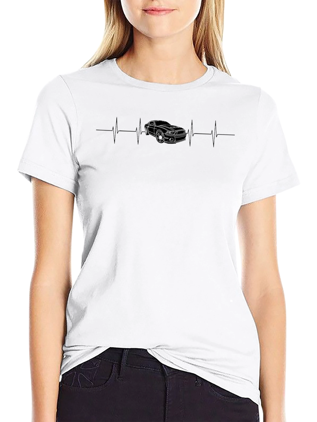 Car Heartbeat T-Shirt - Black