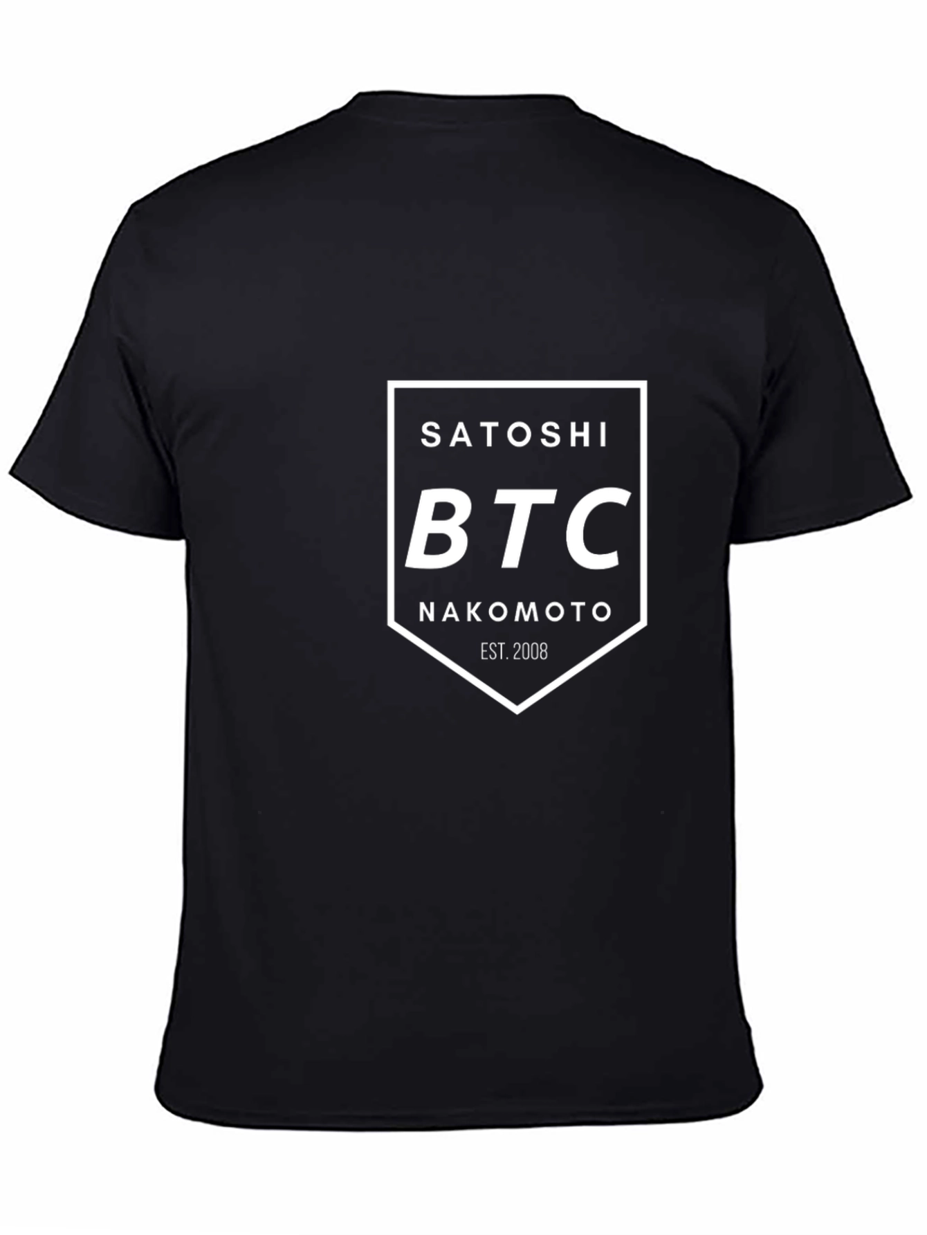 Satoshi Nakamoto BTC Black T-Shirt - Crypto Fan Apparel