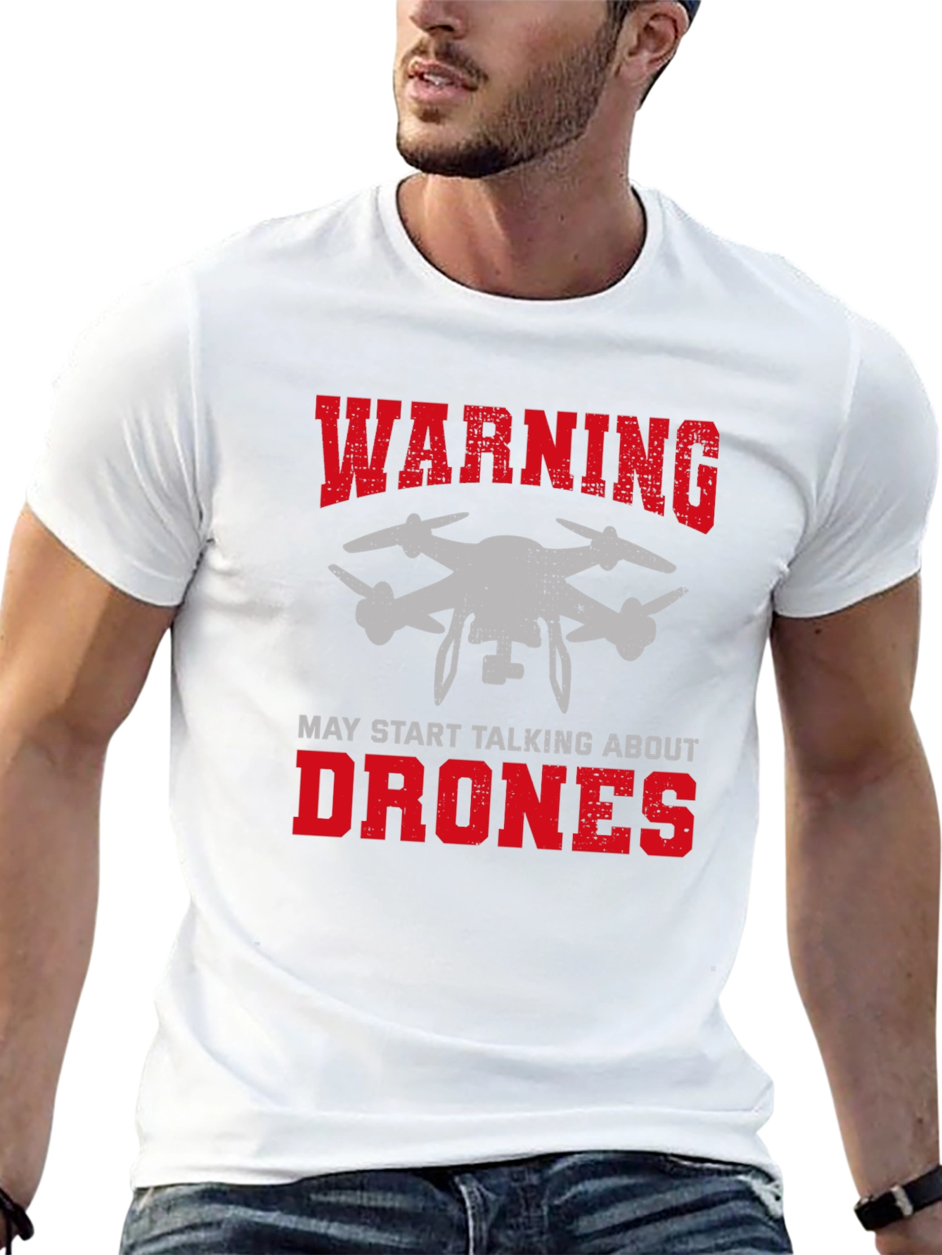 Warning May Start Talking About Drones Graphic Tee