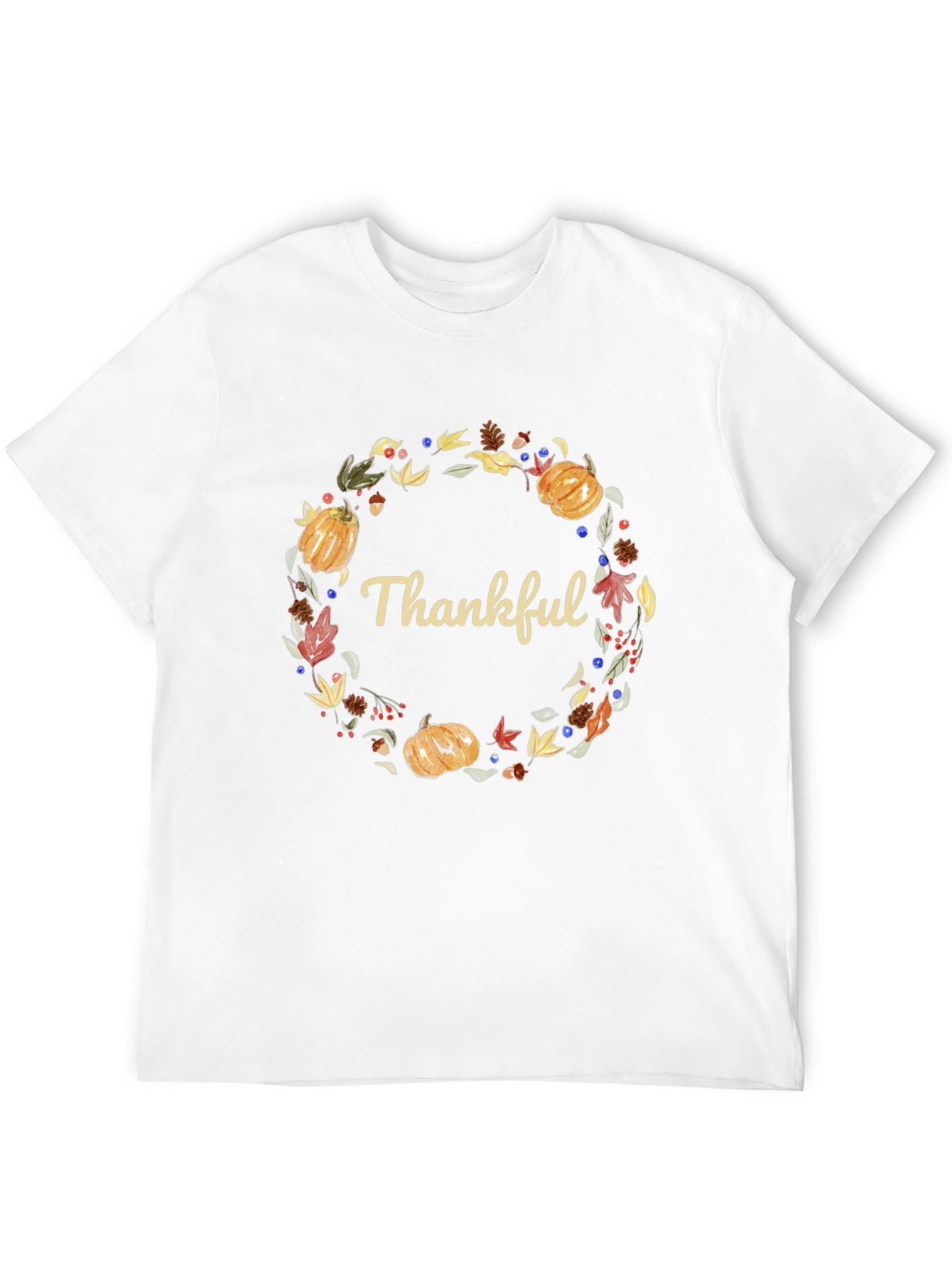 Thankful Wreath Graphic Tee - Autumn Harvest T-Shirt