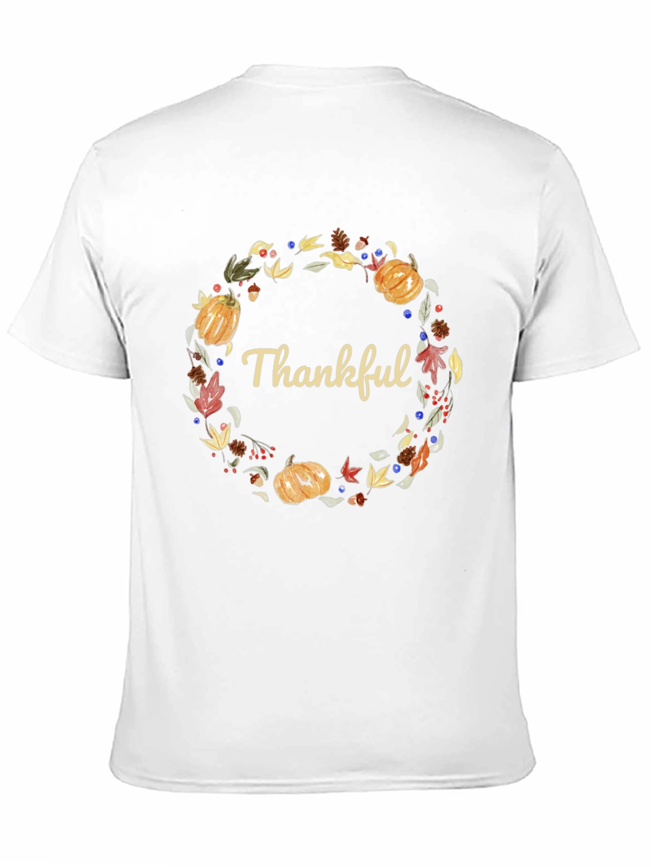 Thankful Wreath Graphic Tee - Autumn Harvest T-Shirt
