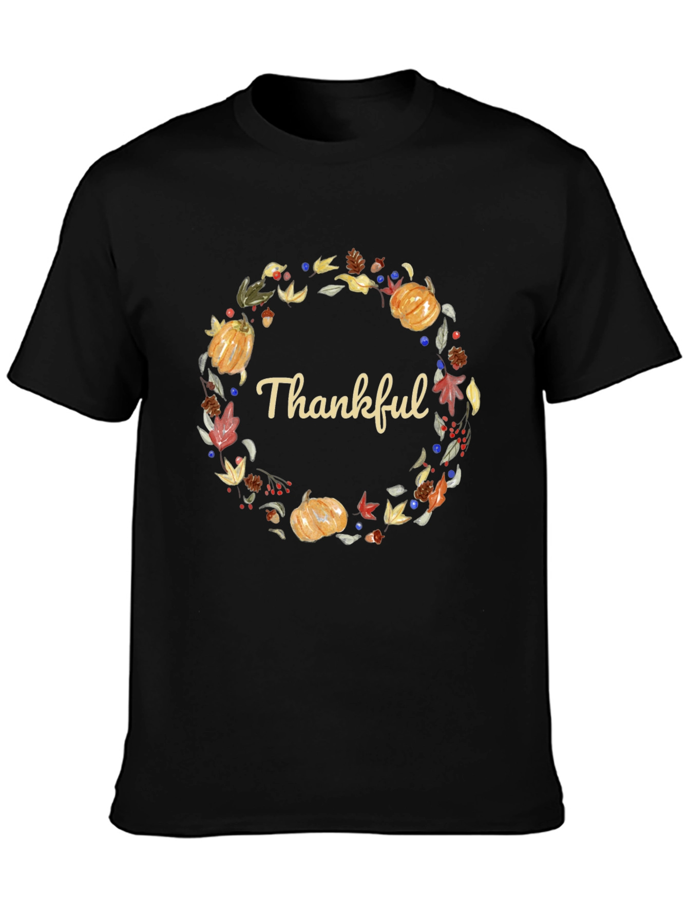 Thankful Wreath Graphic Tee - Autumn Harvest T-Shirt