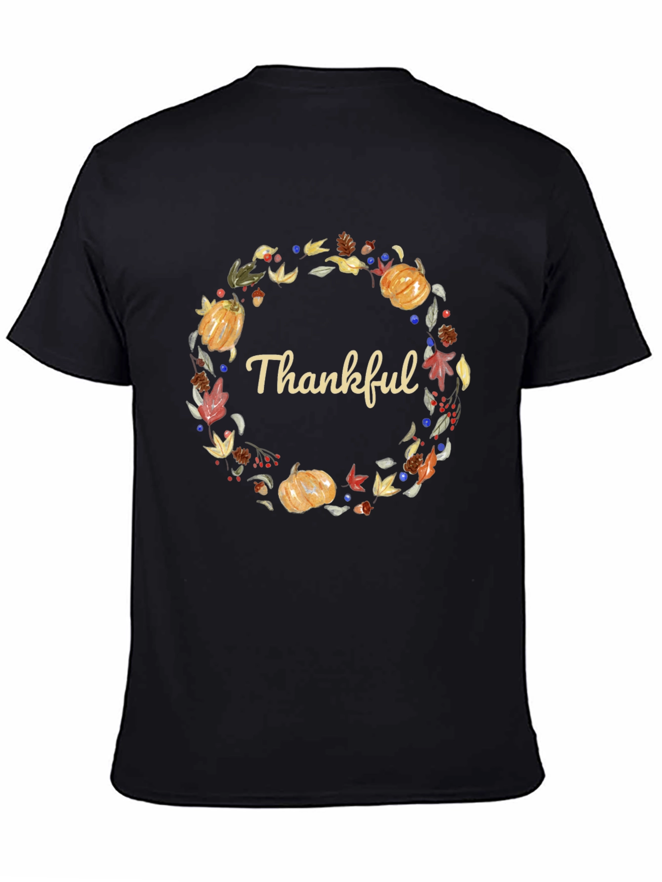 Thankful Wreath Graphic Tee - Autumn Harvest T-Shirt