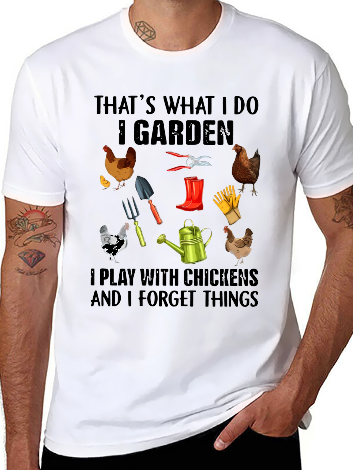 Gardening and Chicken T-Shirt