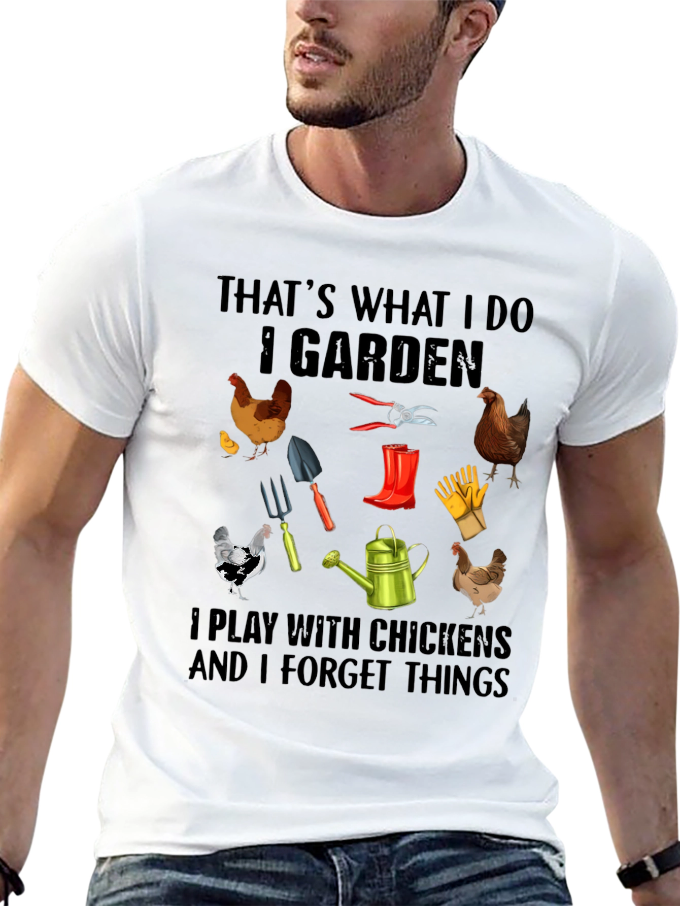 Gardening and Chicken T-Shirt