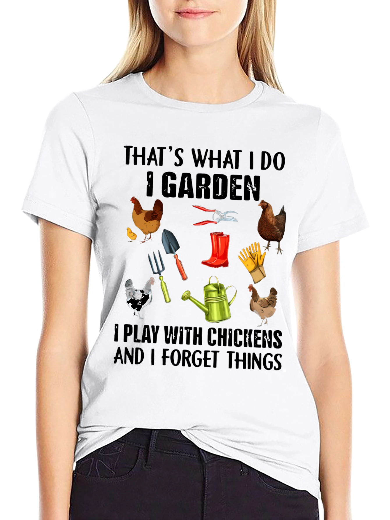 Gardening and Chicken T-Shirt