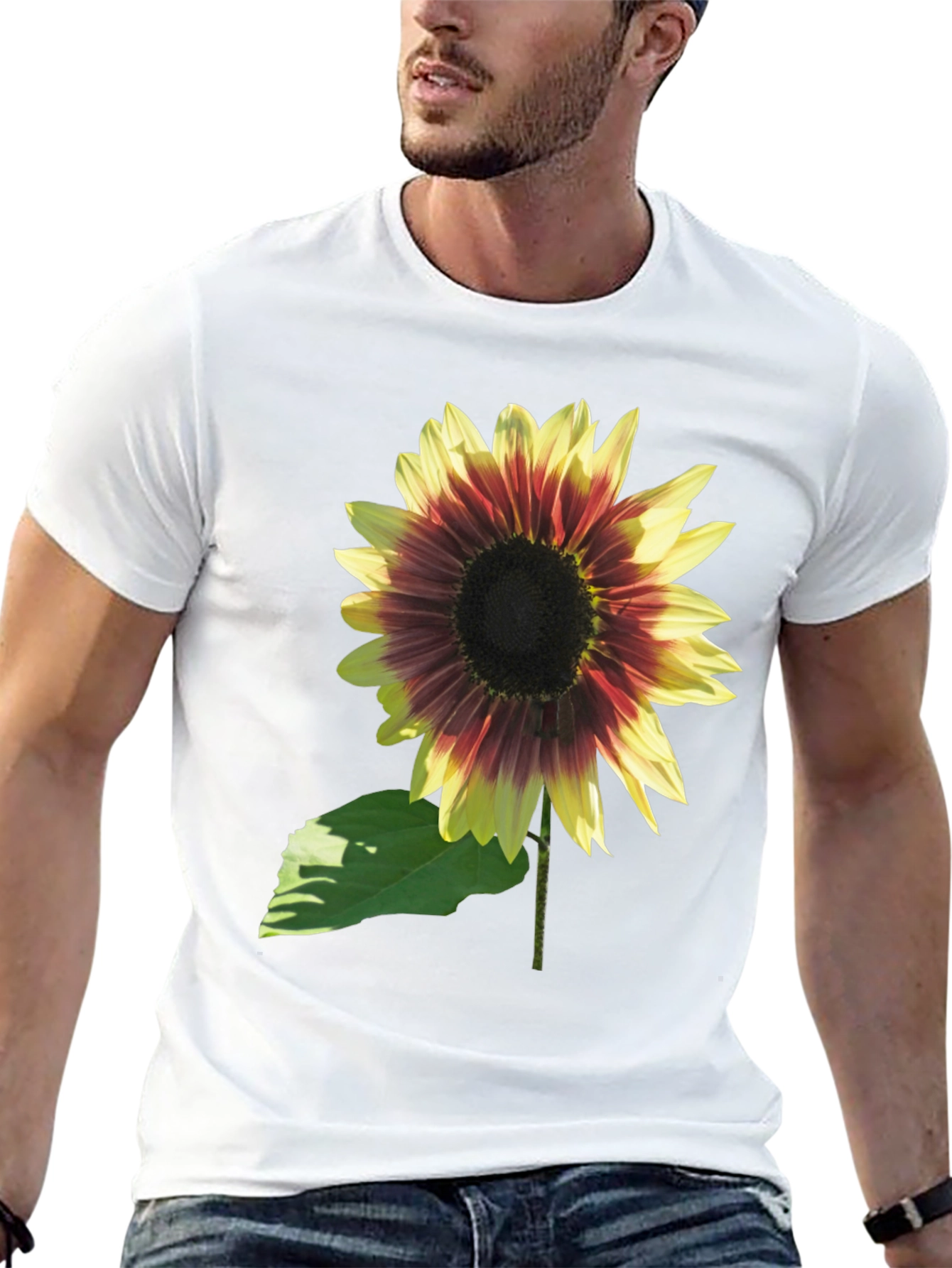 Sunflower Graphic Tee - Black Cotton Blend