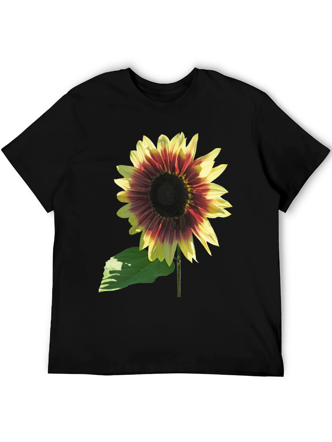 Sunflower Graphic Tee - Black Cotton Blend