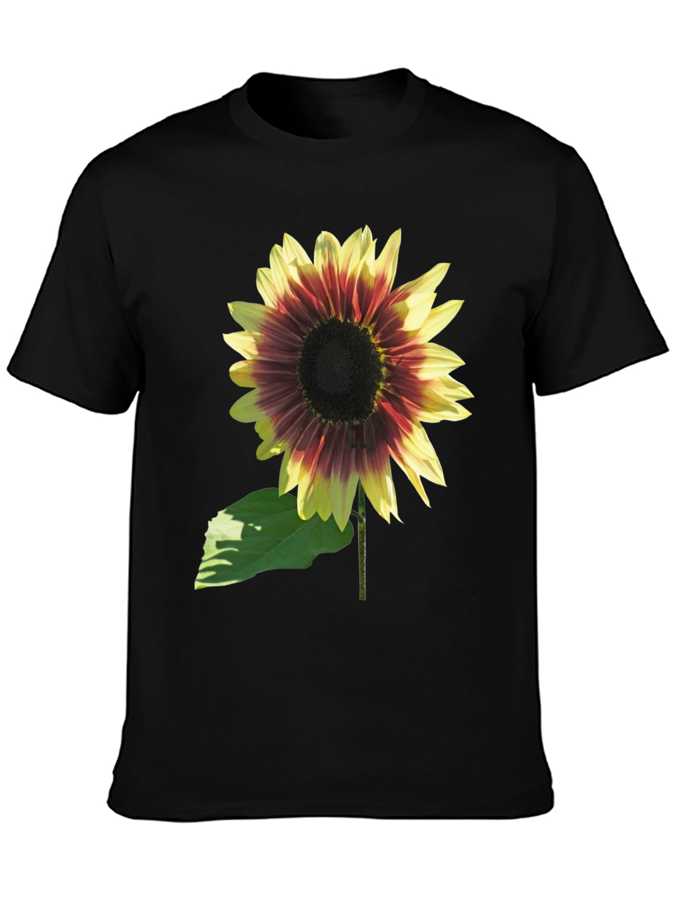 Sunflower Graphic Tee - Black Cotton Blend