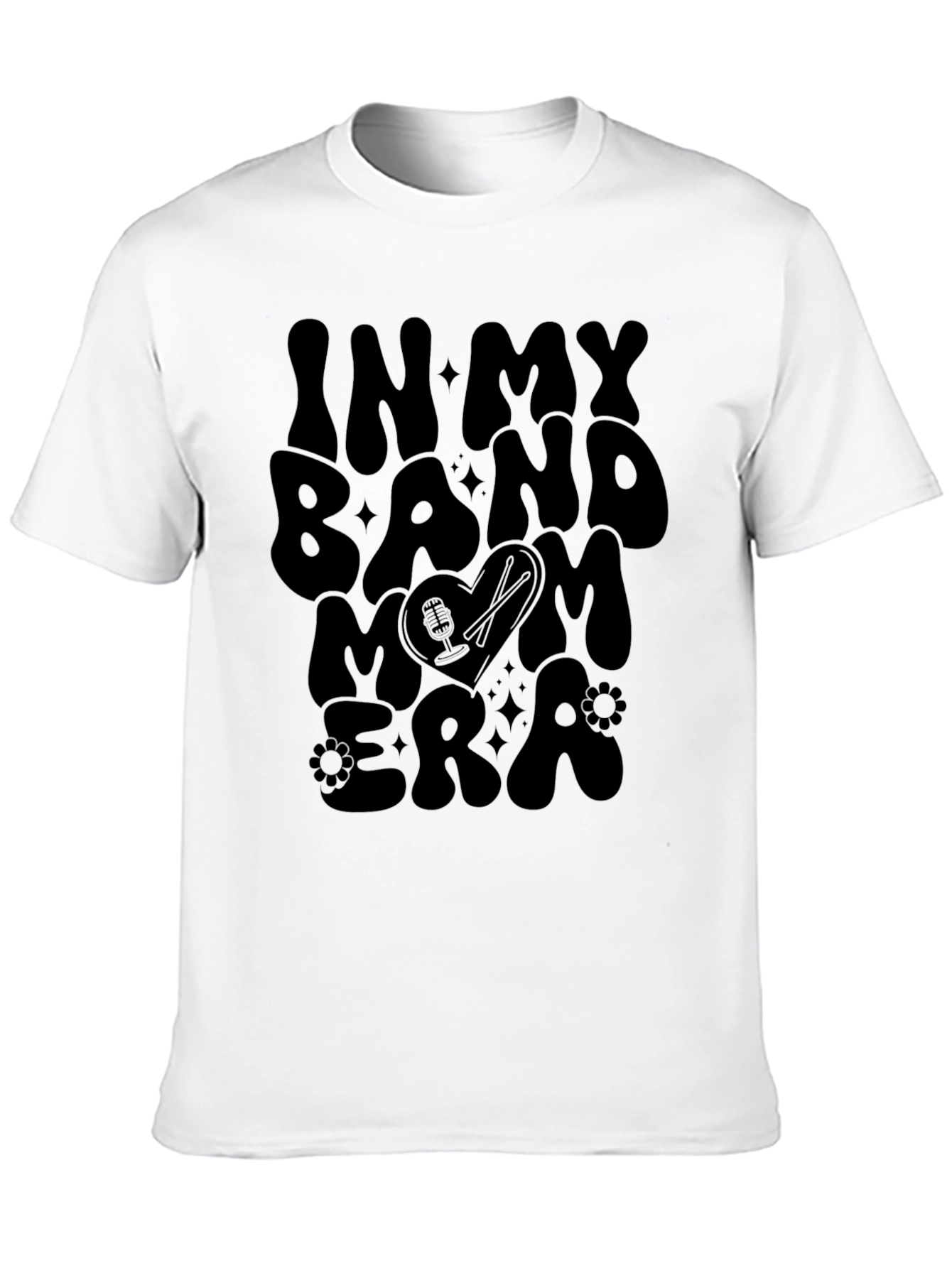 In My Band Mom Era Black Graphic Tee