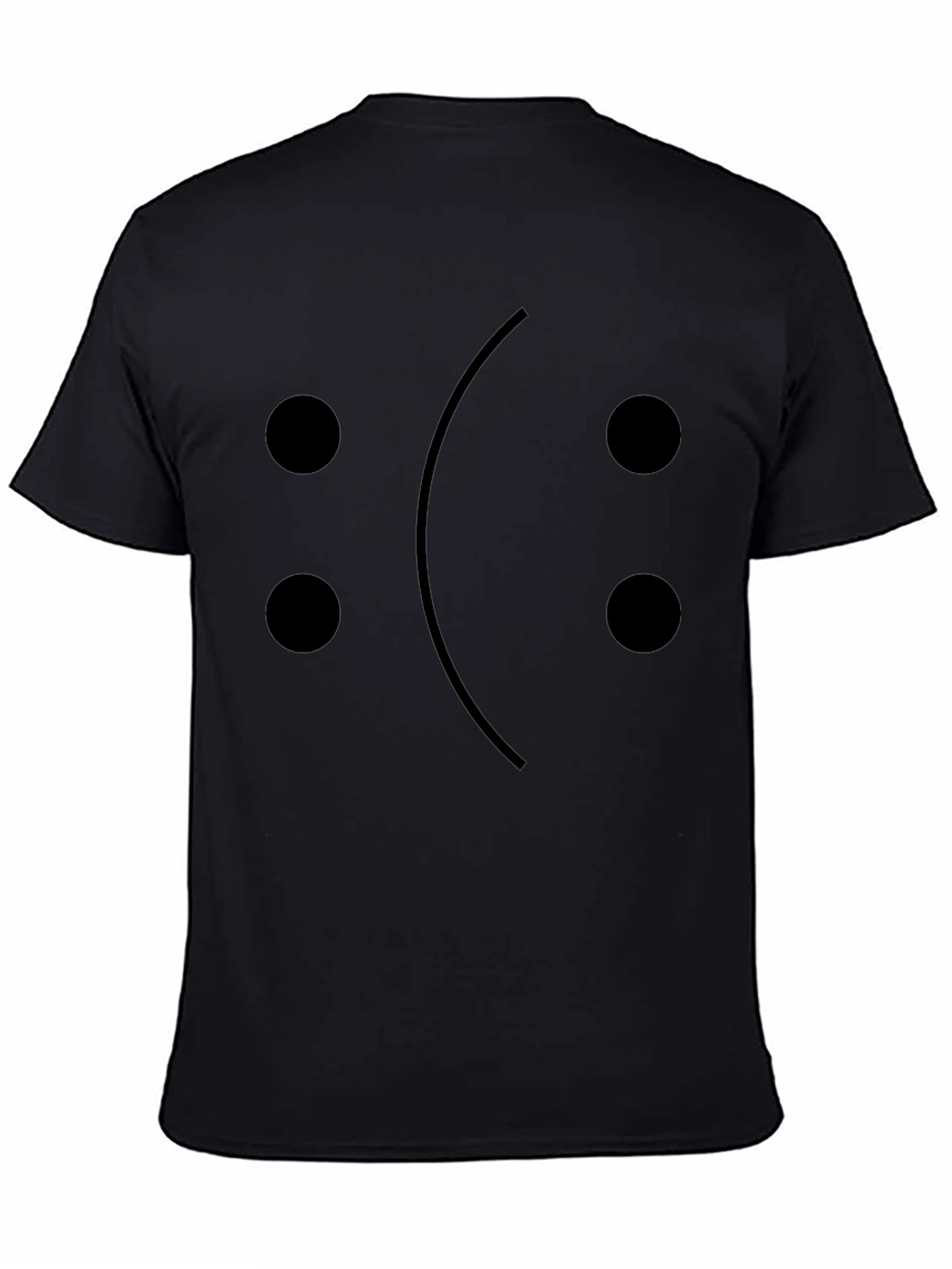 Sad Emoji Face T-Shirt - Black Cotton Graphic Tee