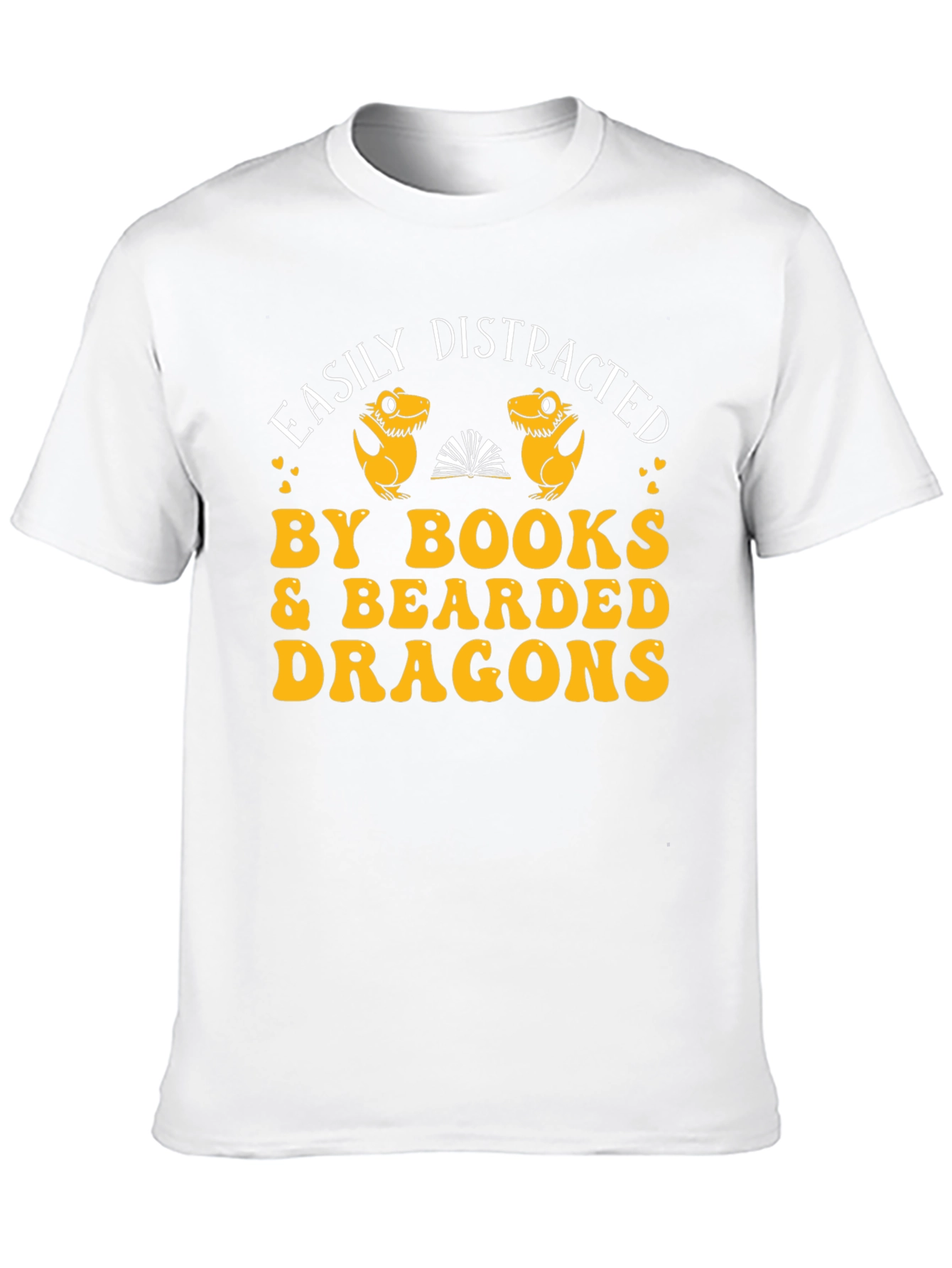 Easily Distracted By Books & Bearded Dragons Graphic Tee