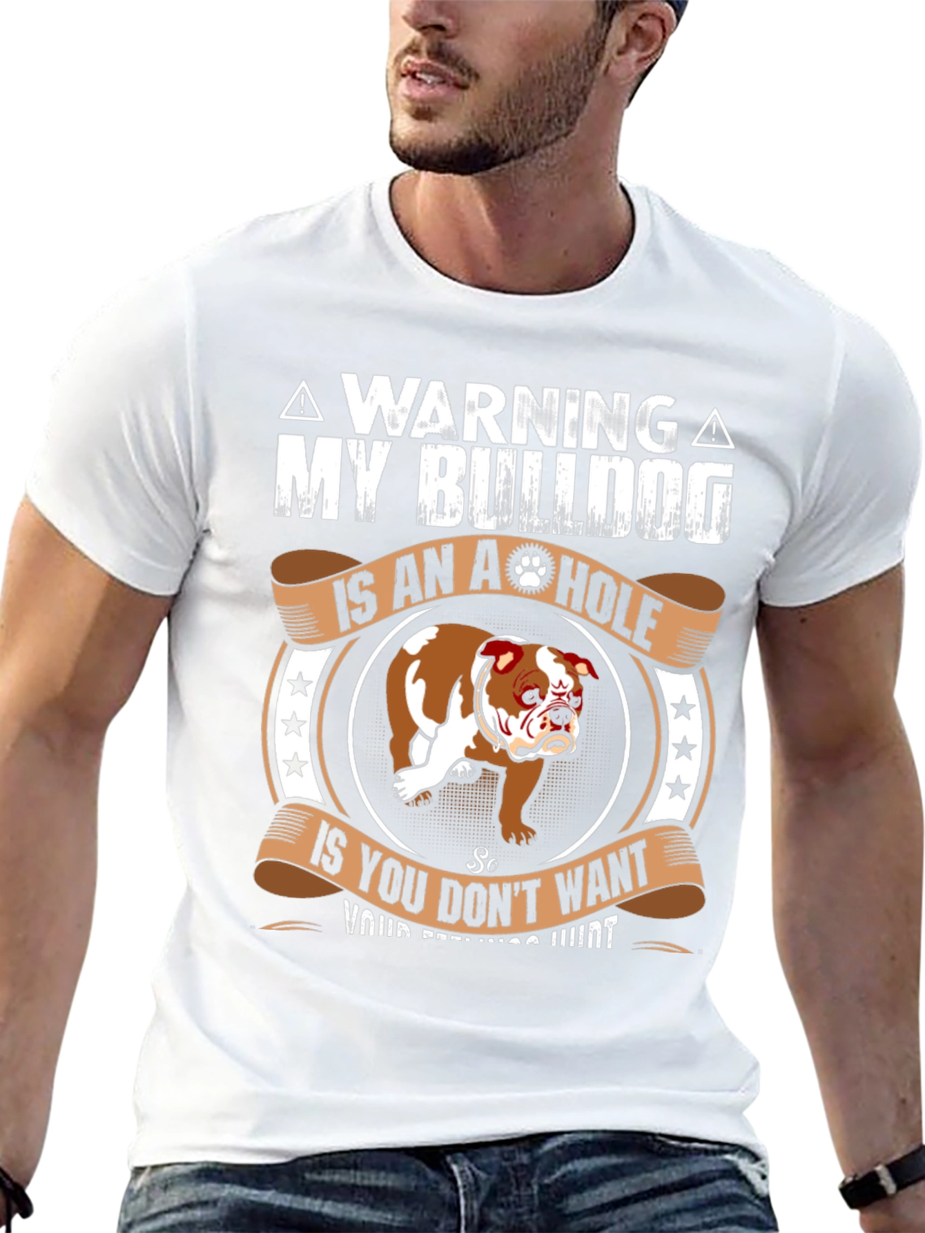 Warning My Bulldog is an A-hole T-Shirt