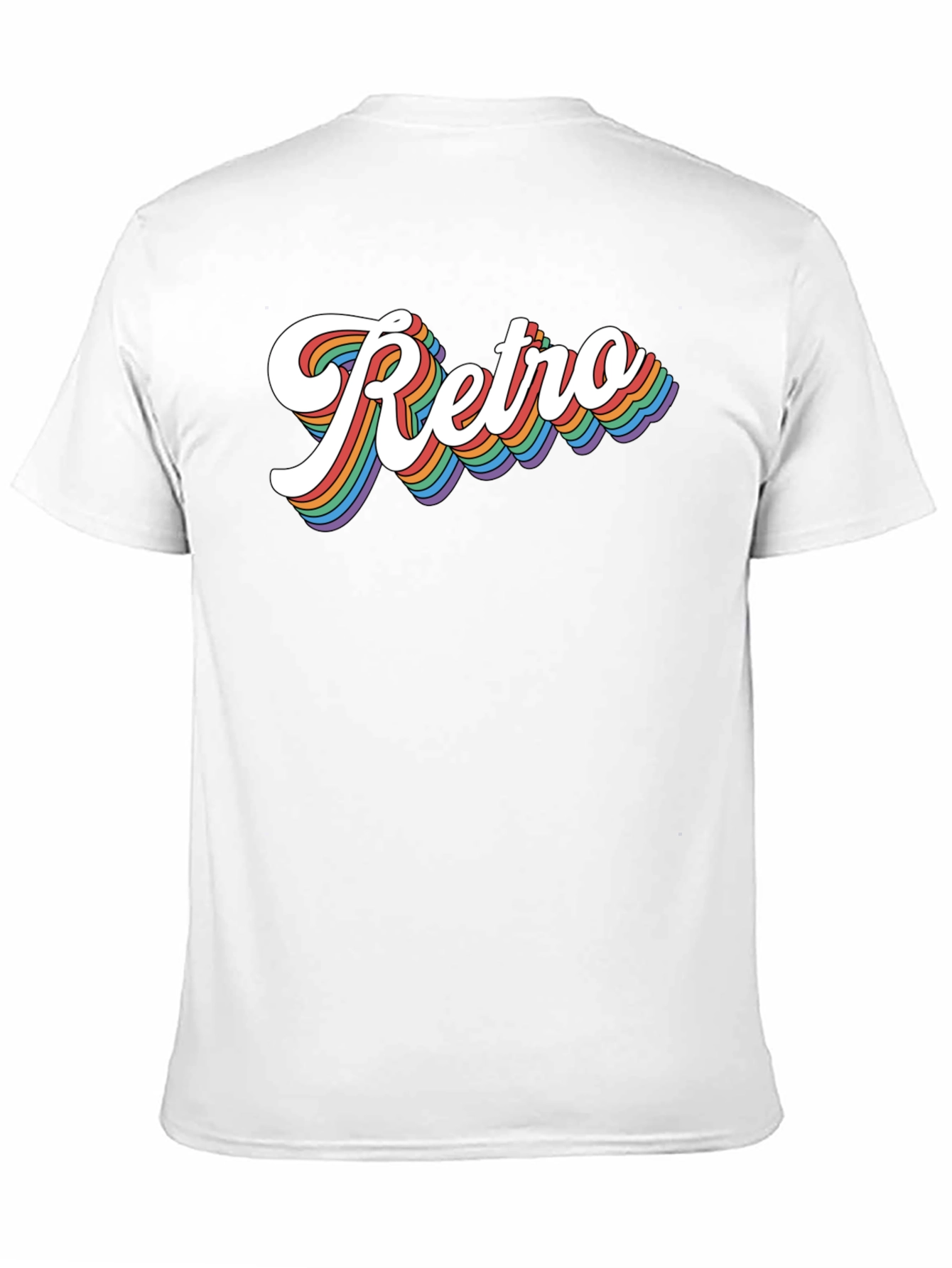 Retro Rainbow Text Graphic Tee - Black