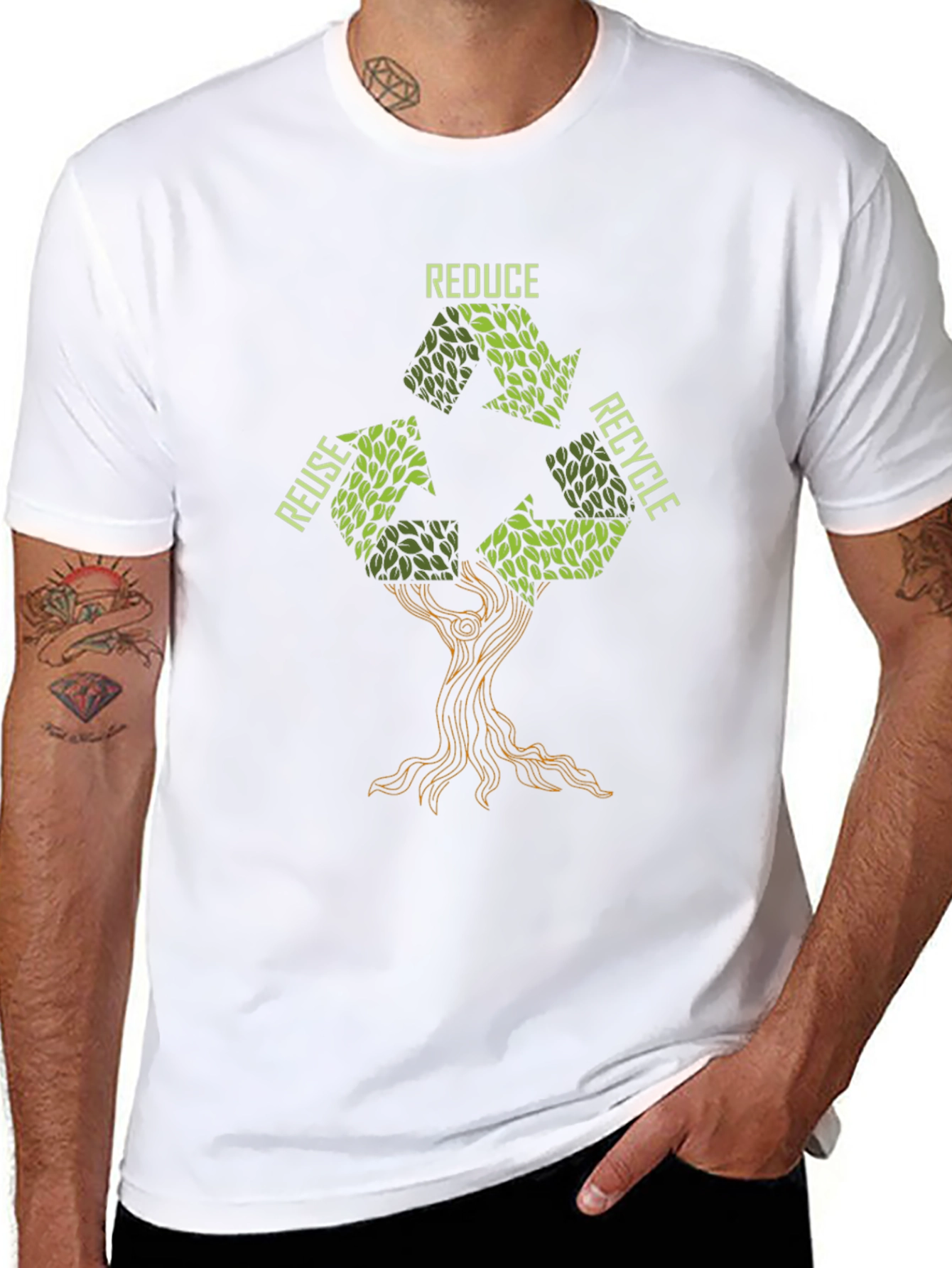 Eco-Friendly Tree Recycle Symbol Graphic Tee