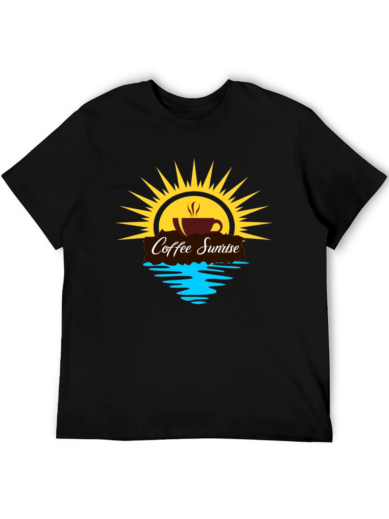 Coffee Sunrise Graphic Tee - Black Casual Shirt