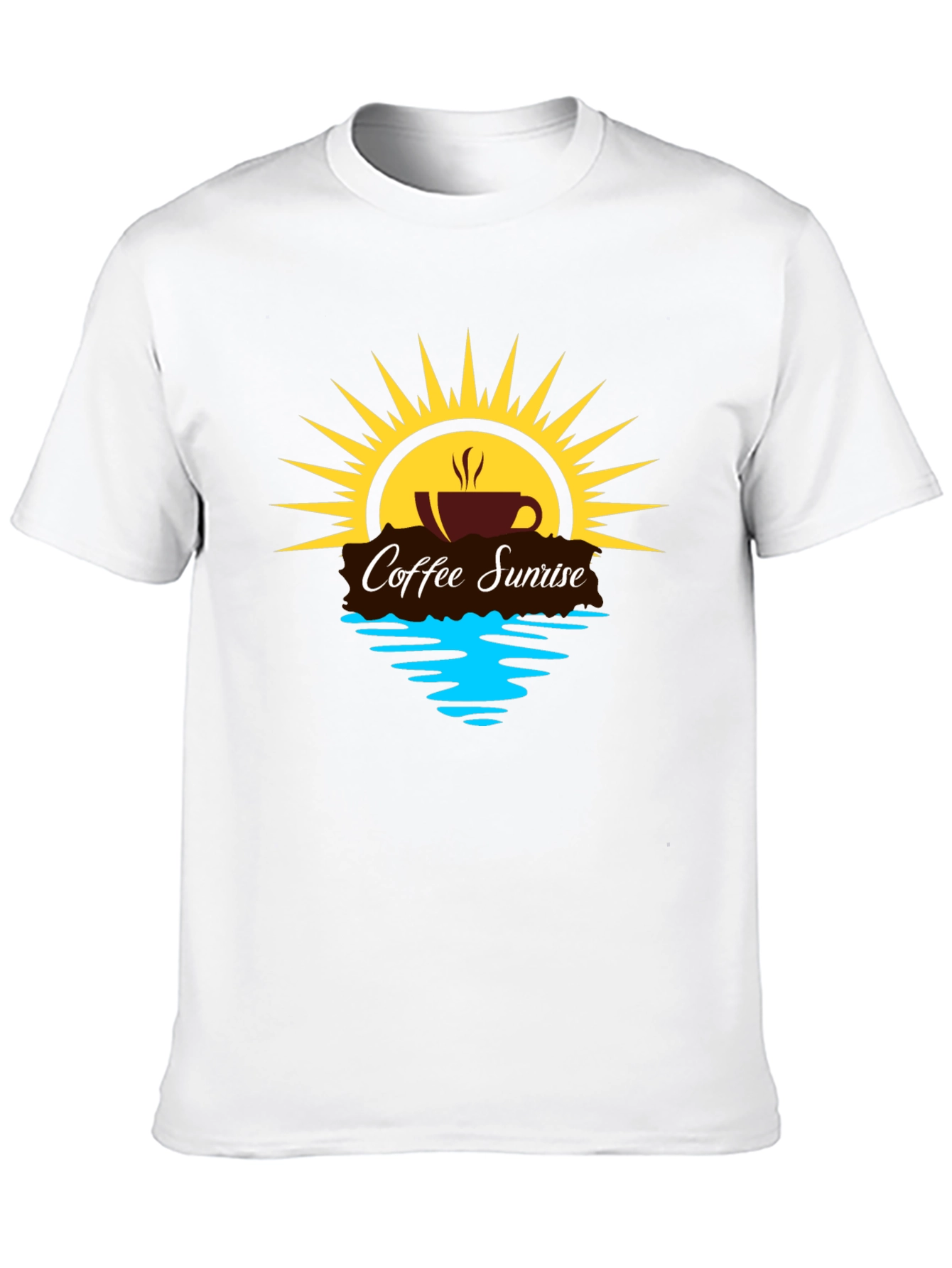 Coffee Sunrise Graphic Tee - Black Casual Shirt