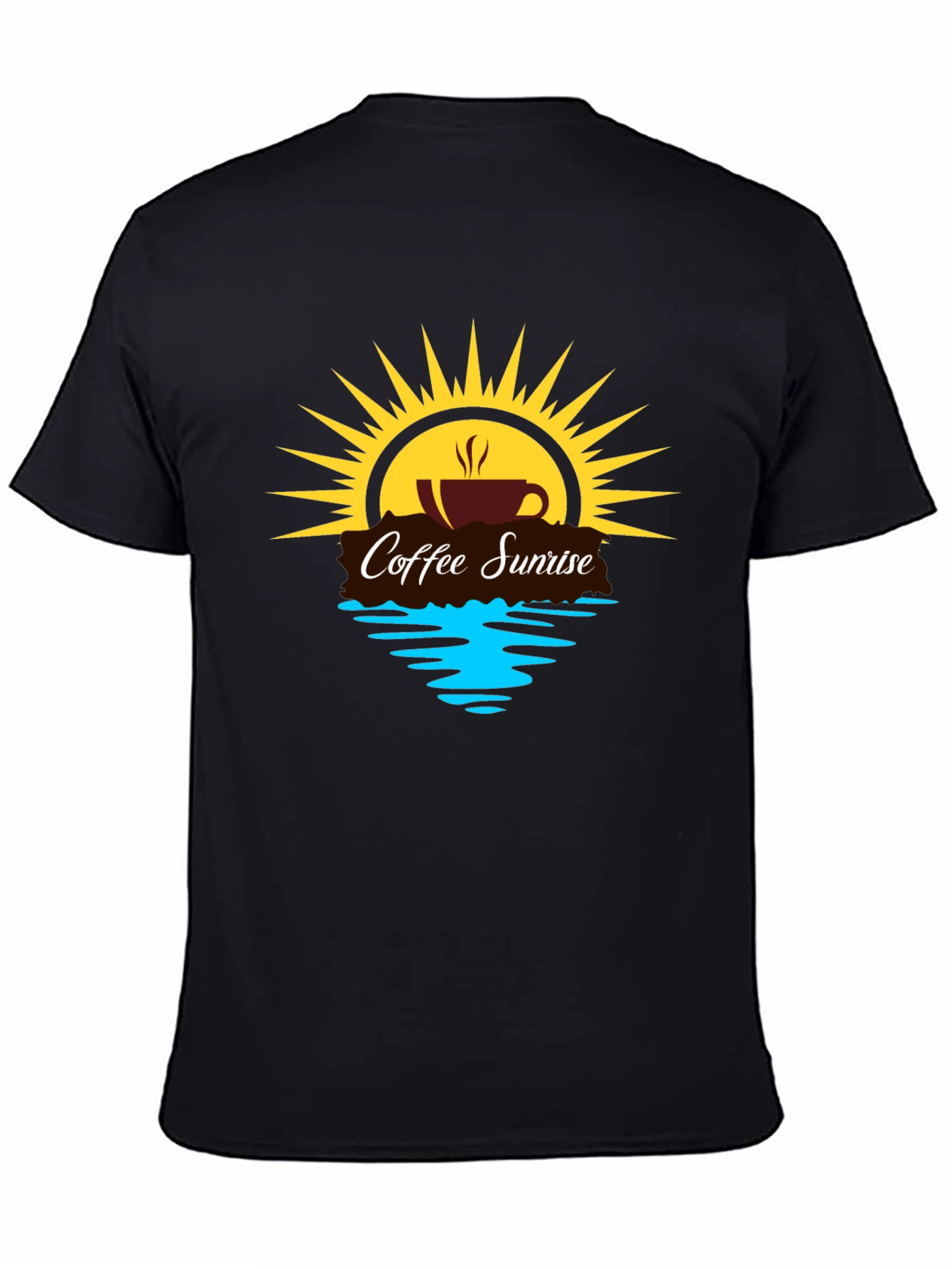 Coffee Sunrise Graphic Tee - Black Casual Shirt