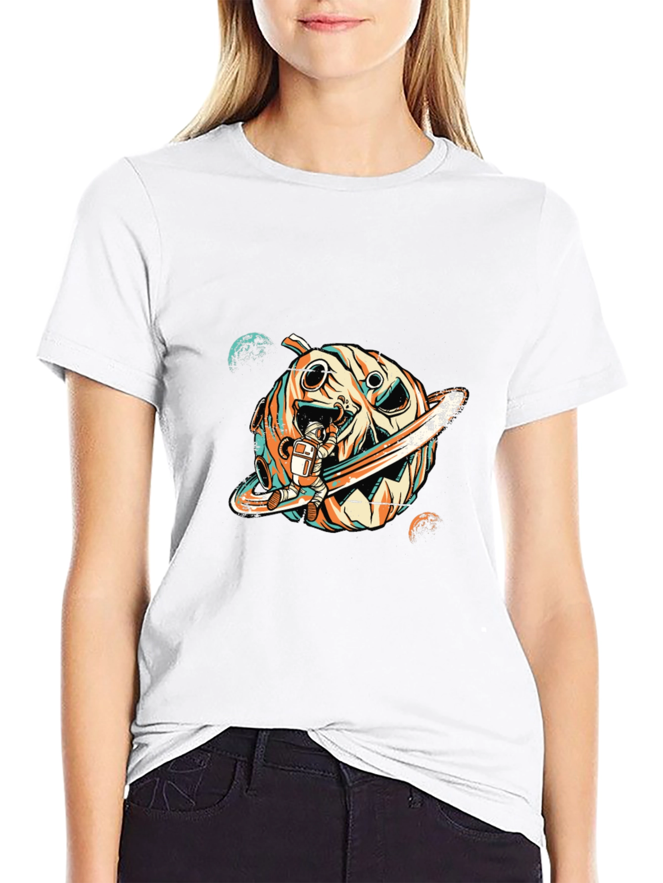 Astronaut Pumpkin Planet T-Shirt