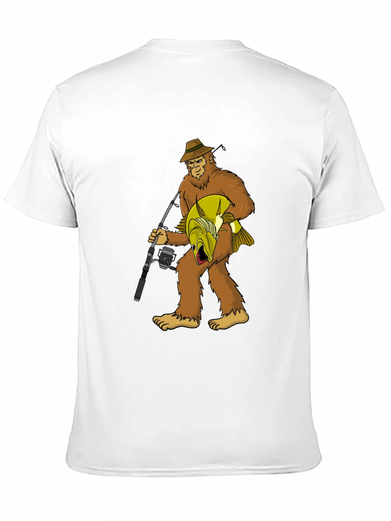 Bigfoot Fishing T-Shirt - Funny Sasquatch Tee