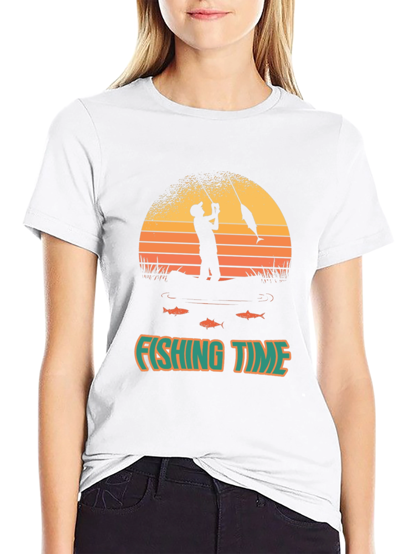 Fishing Time T-Shirt - Black Graphic Tee