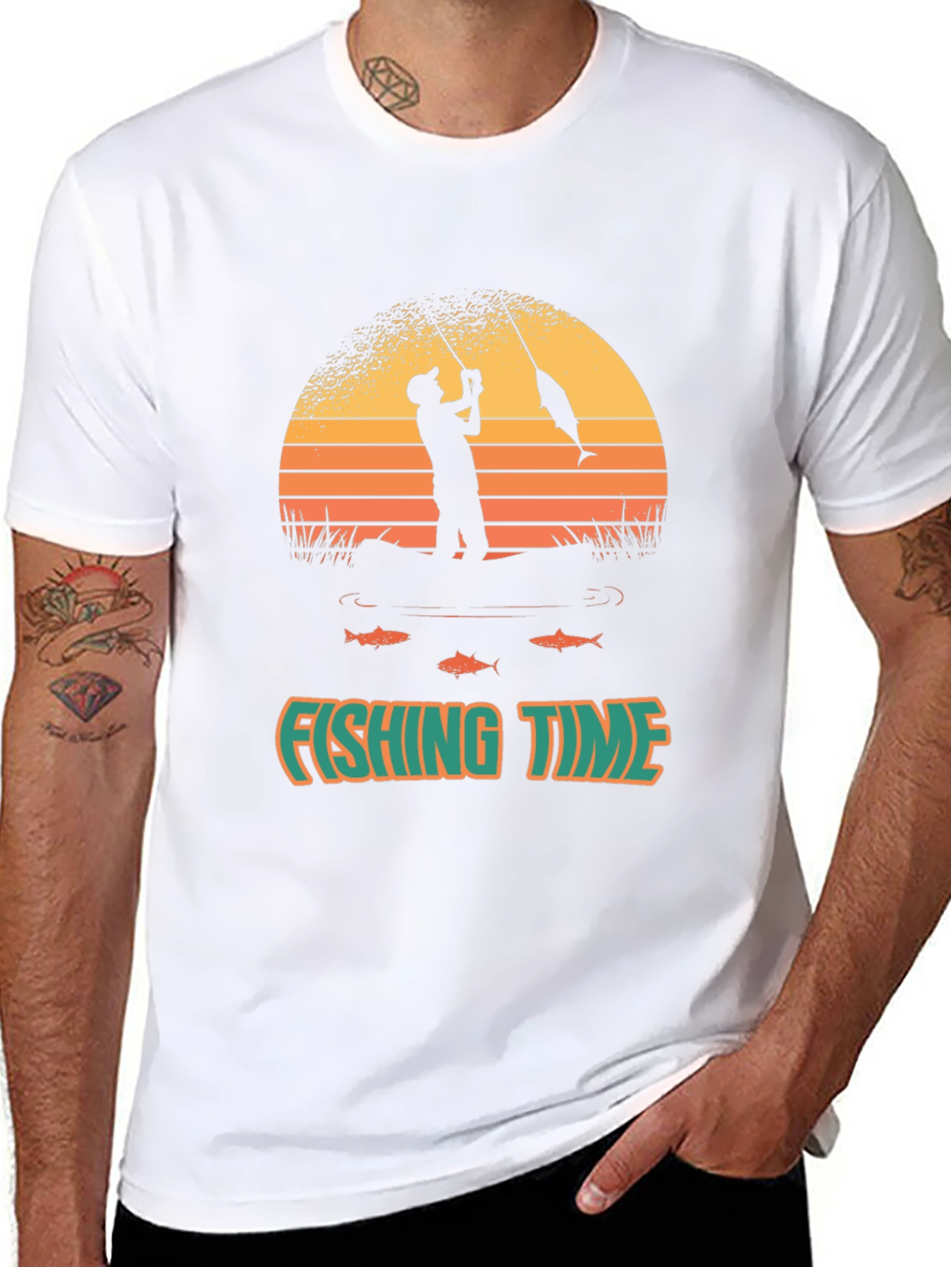 Fishing Time T-Shirt - Black Graphic Tee