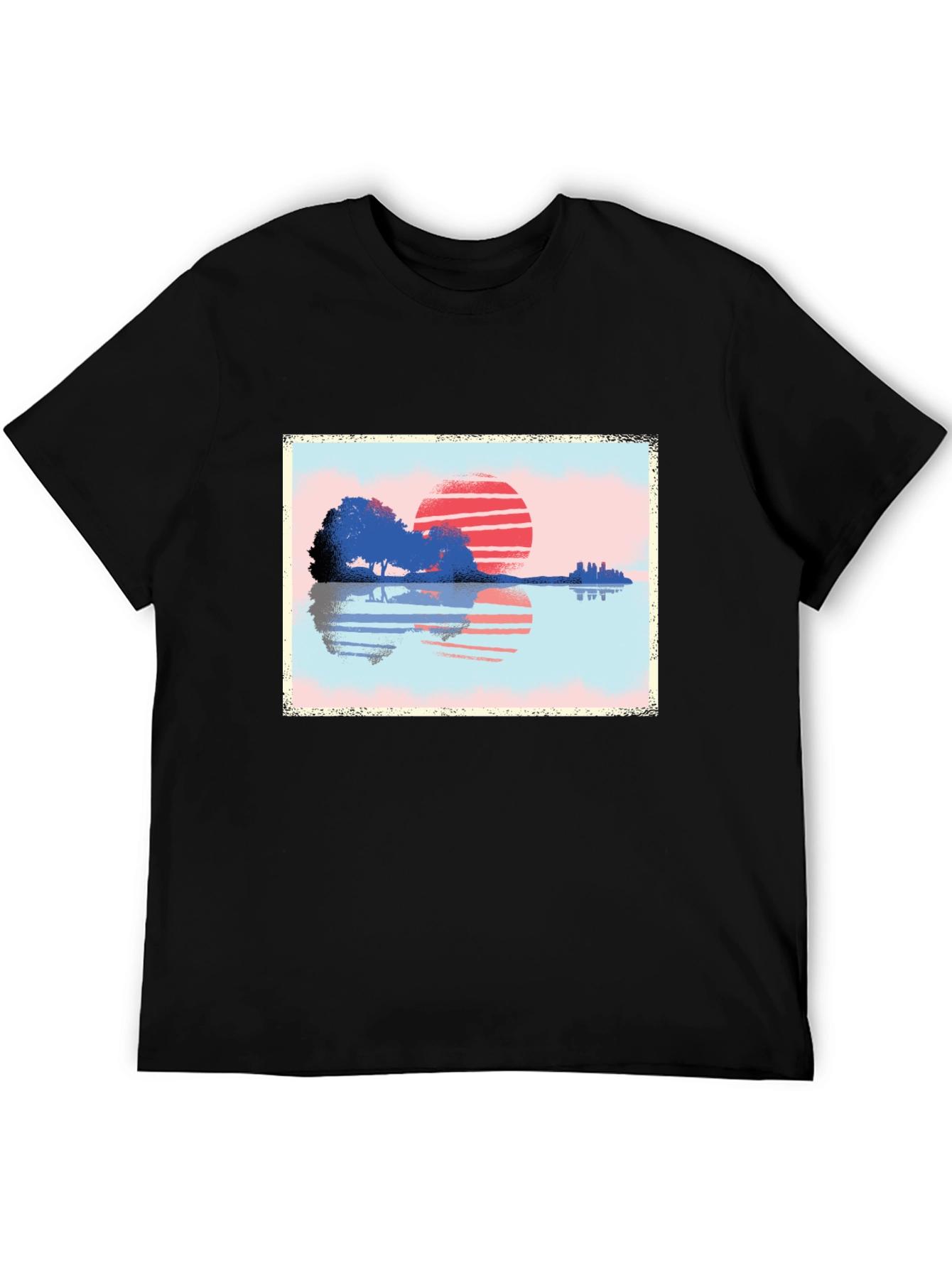 Sunset Reflection Graphic T-Shirt - Nature Inspired Art