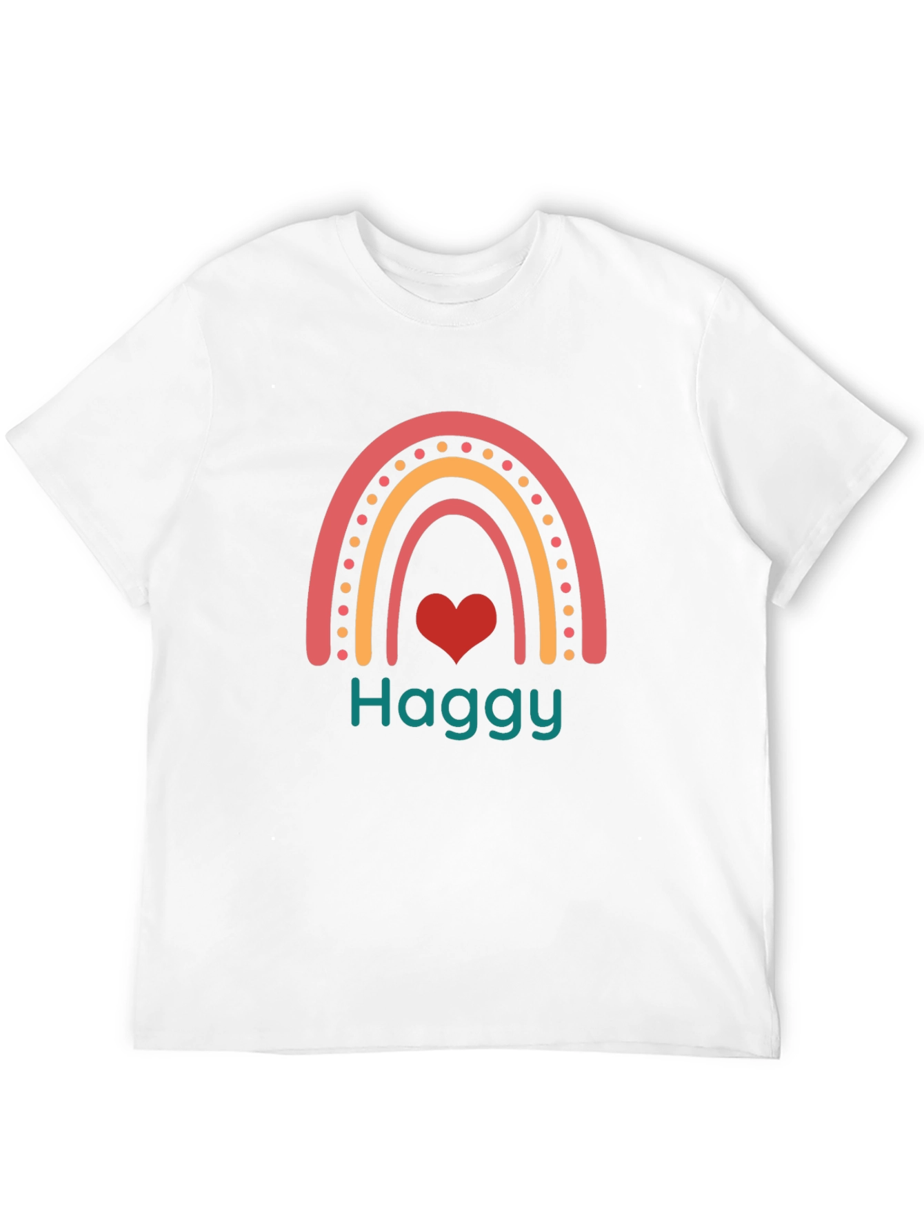 Haggy Rainbow Heart Tee - Black Cotton Blend