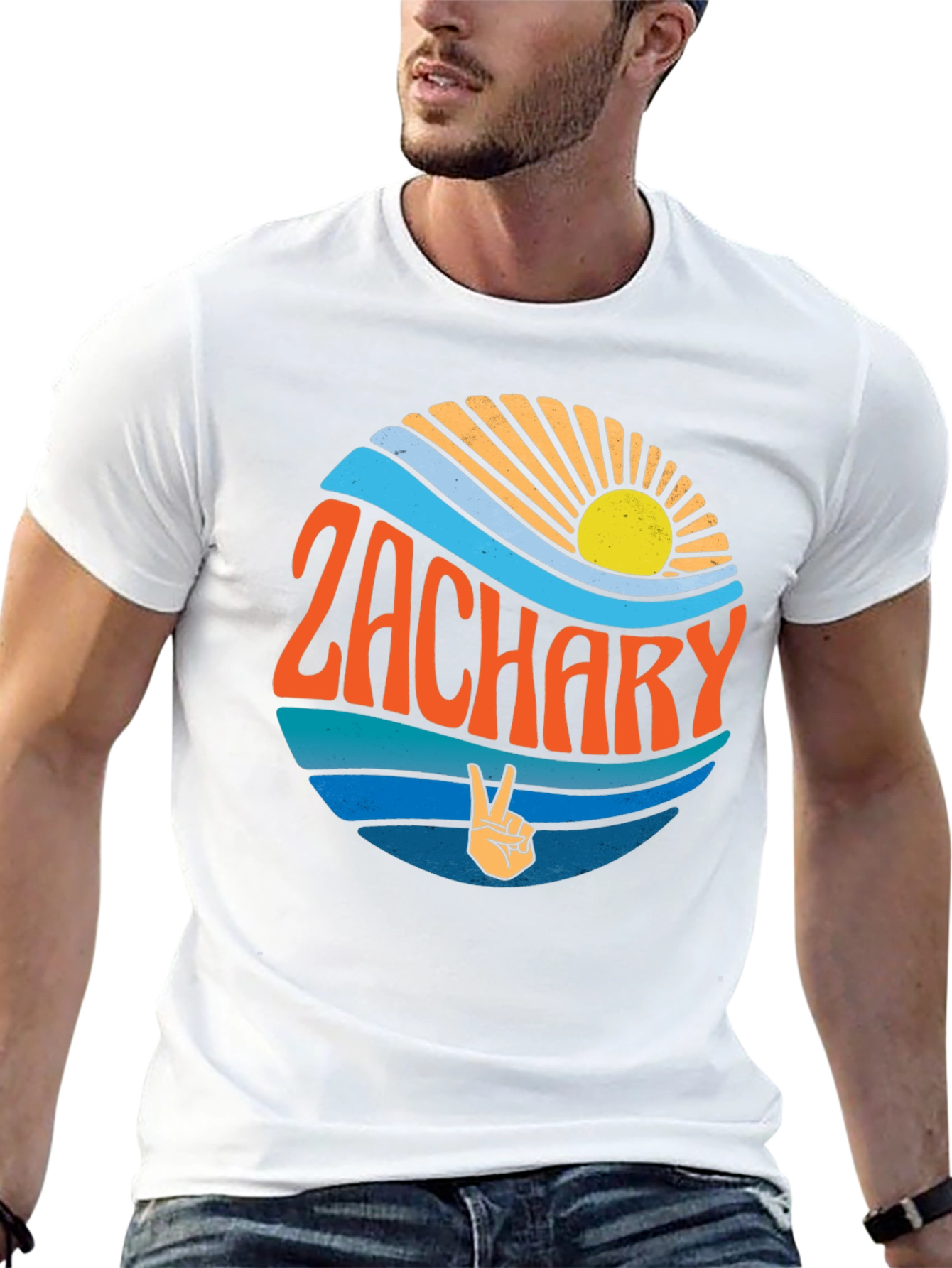 Retro Zachary T-Shirt - Personalized Name Tee
