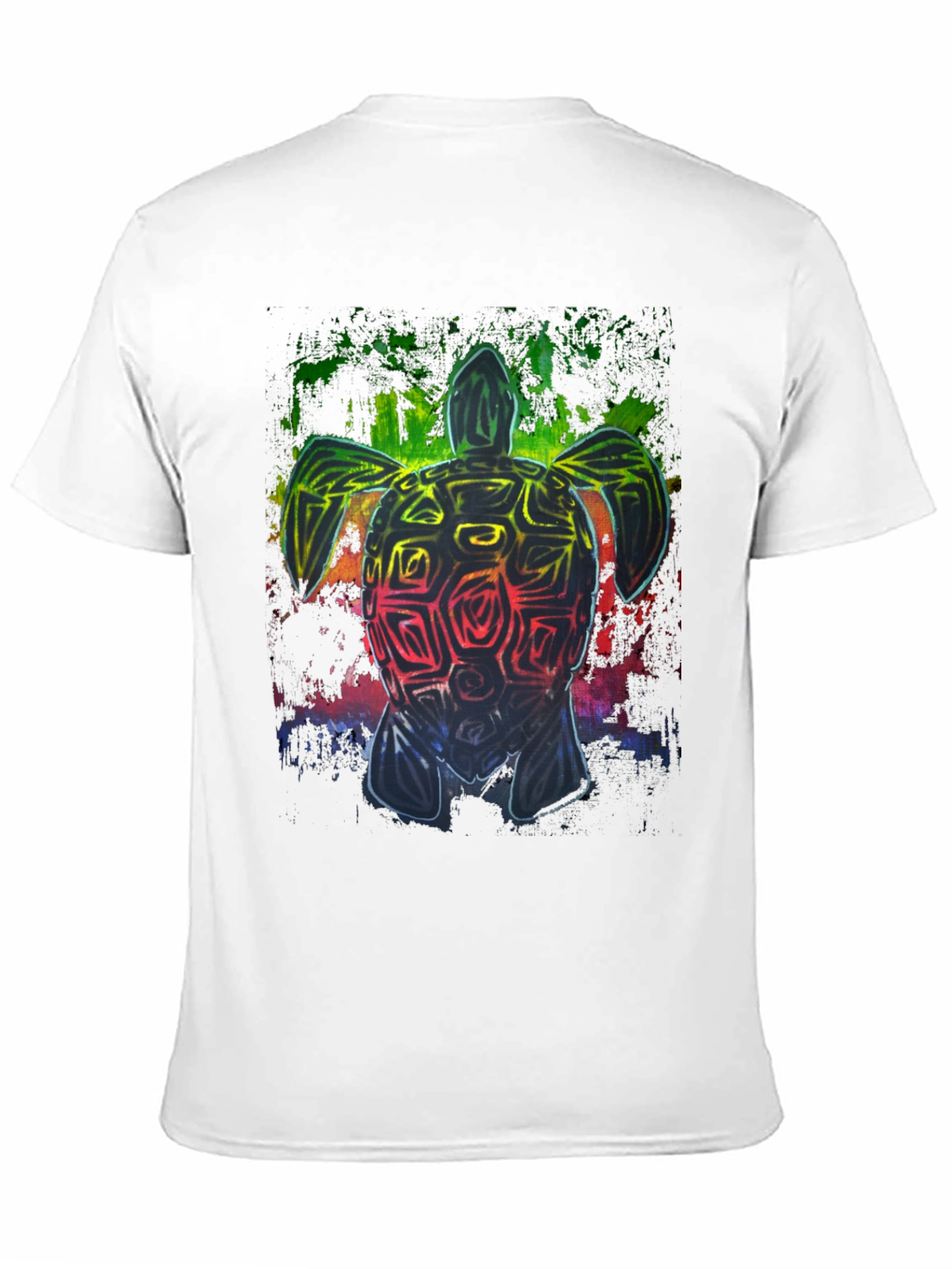 Rainbow Turtle Graphic Black T-Shirt