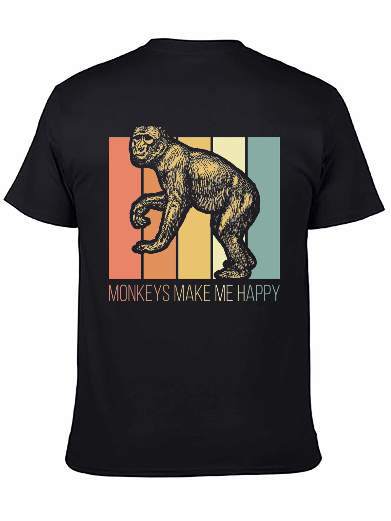 Monkeys Make Me Happy Retro Graphic Tee