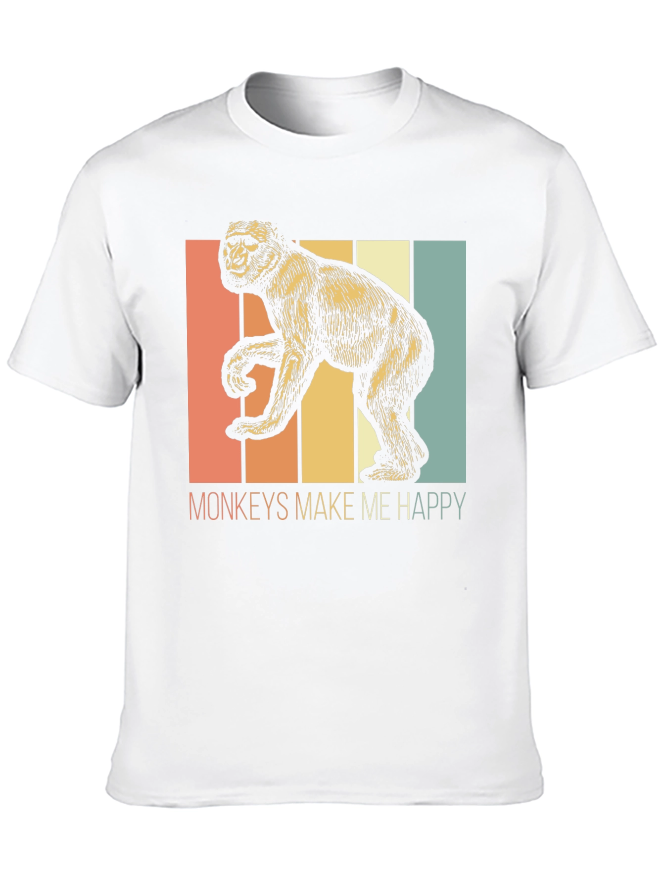 Monkeys Make Me Happy Retro Graphic Tee