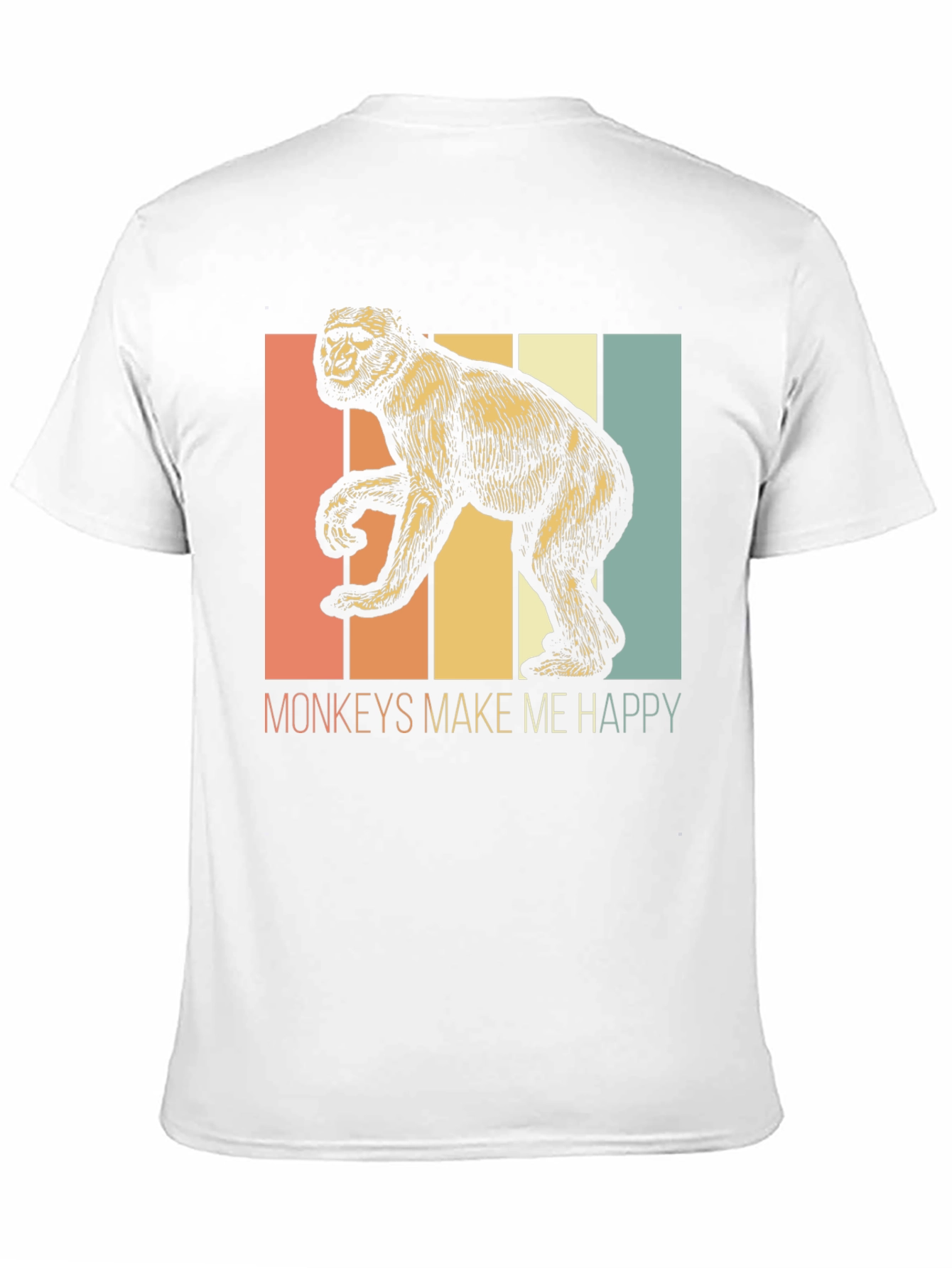 Monkeys Make Me Happy Retro Graphic Tee