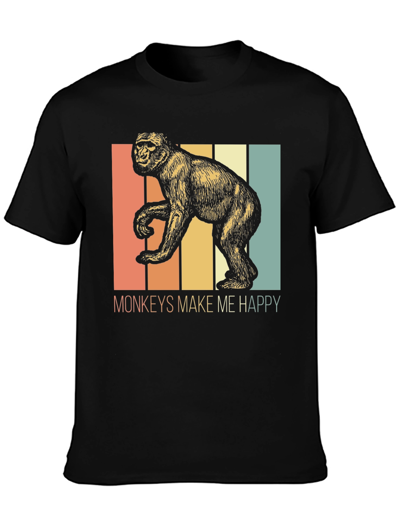 Monkeys Make Me Happy Retro Graphic Tee