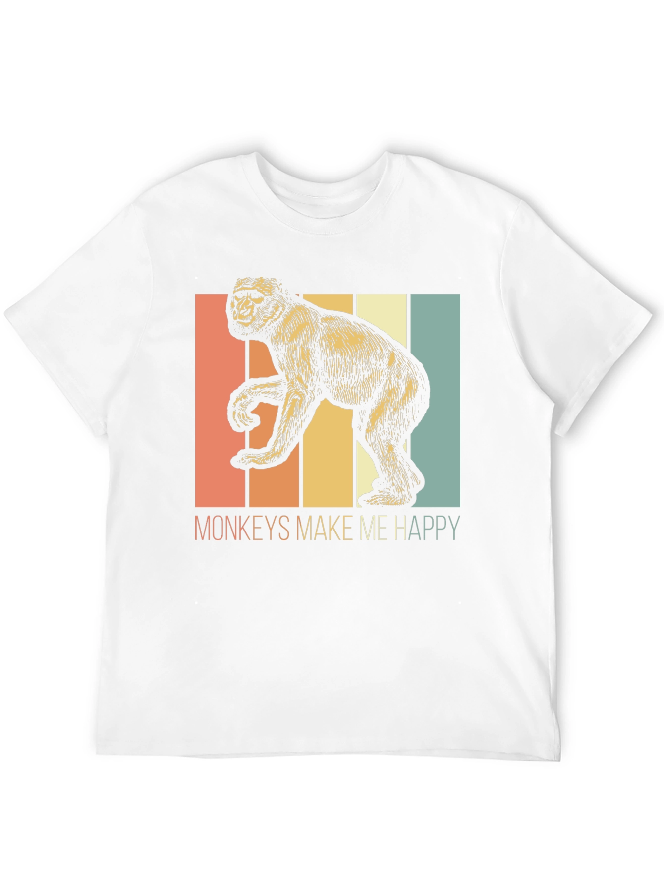 Monkeys Make Me Happy Retro Graphic Tee