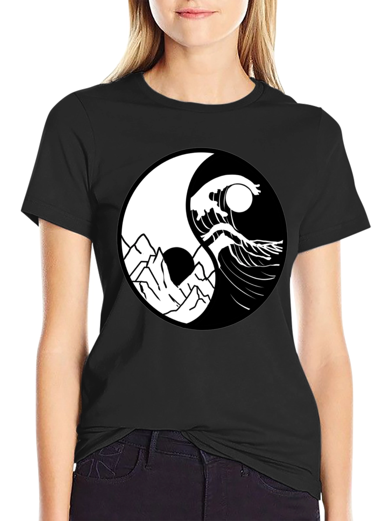 Yin Yang Mountain Wave Graphic Tee