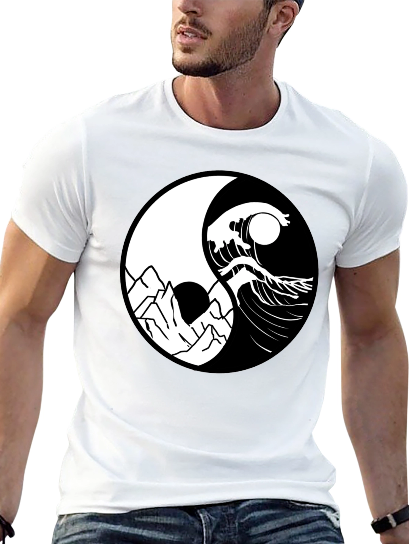 Yin Yang Mountain Wave Graphic Tee