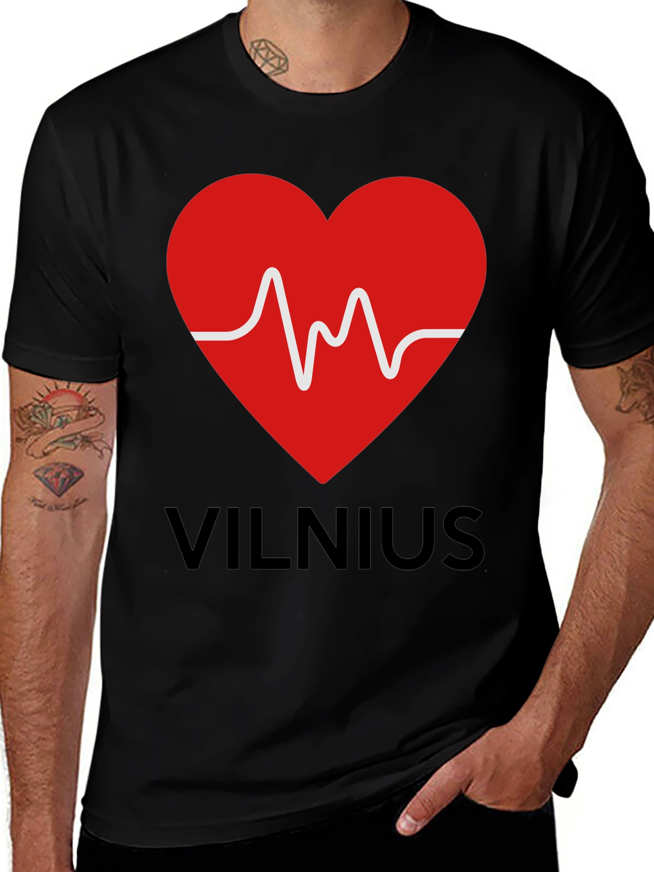 Vilnius Heartbeat T-Shirt - Mens Graphic Tee