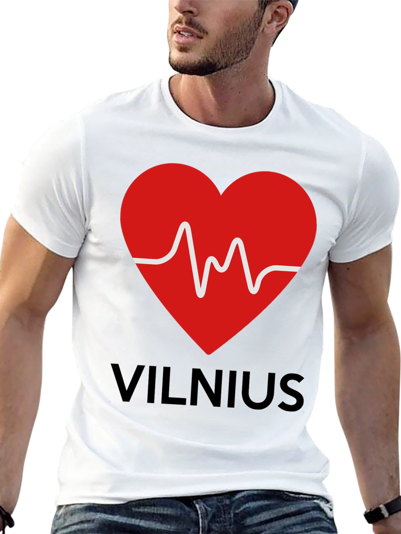 Vilnius Heartbeat T-Shirt - Mens Graphic Tee