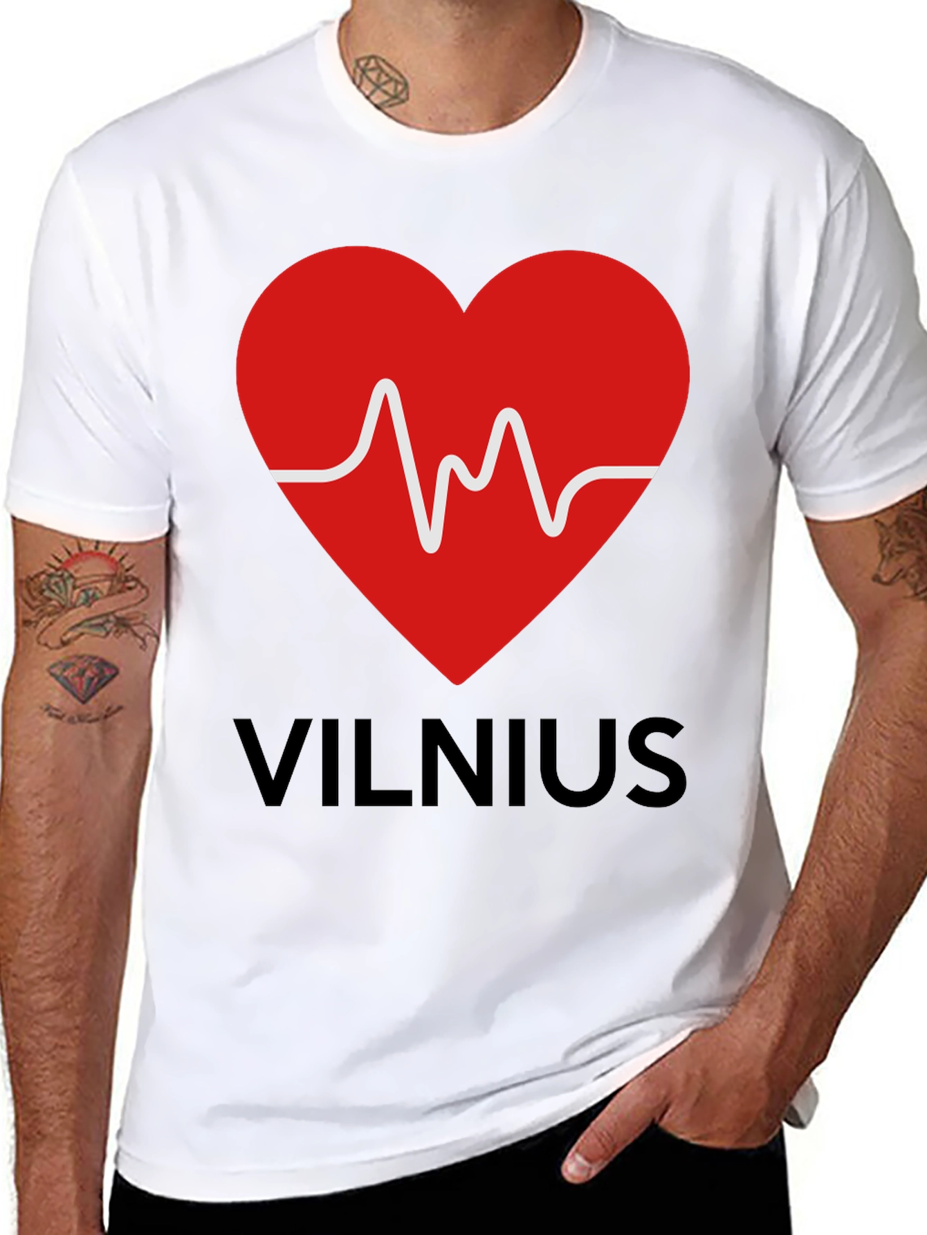 Vilnius Heartbeat T-Shirt - Mens Graphic Tee