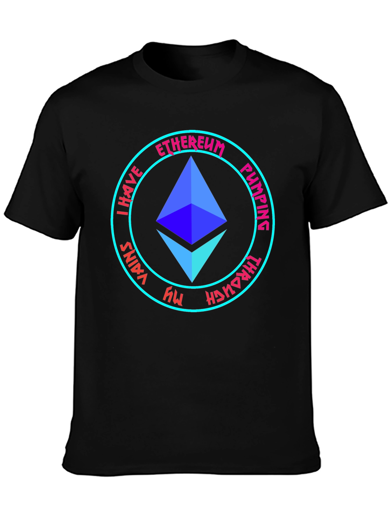 Ethereum Pumping Through My Veins Black T-Shirt