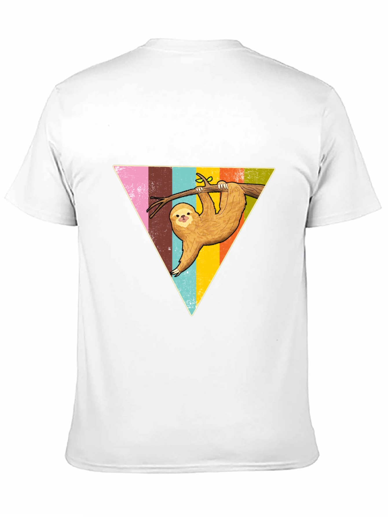 Sloth Triangle Graphic Tee - Casual & Fun Style